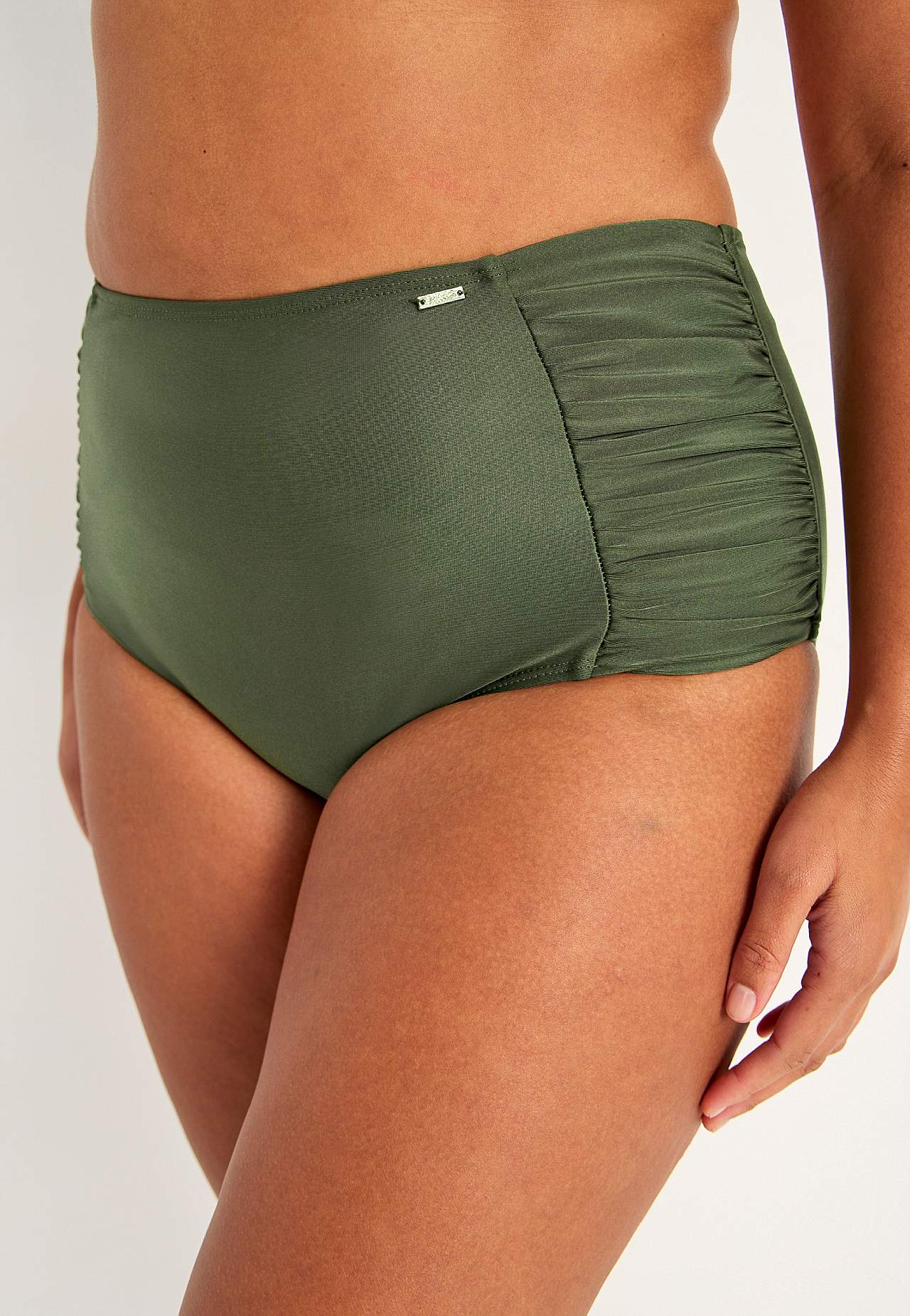 Jednokolorowy dół bikini z wysokim stanem