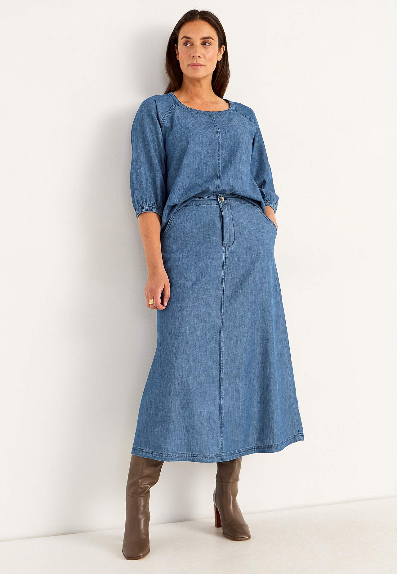 Spódnica jeansowa z kieszeniami