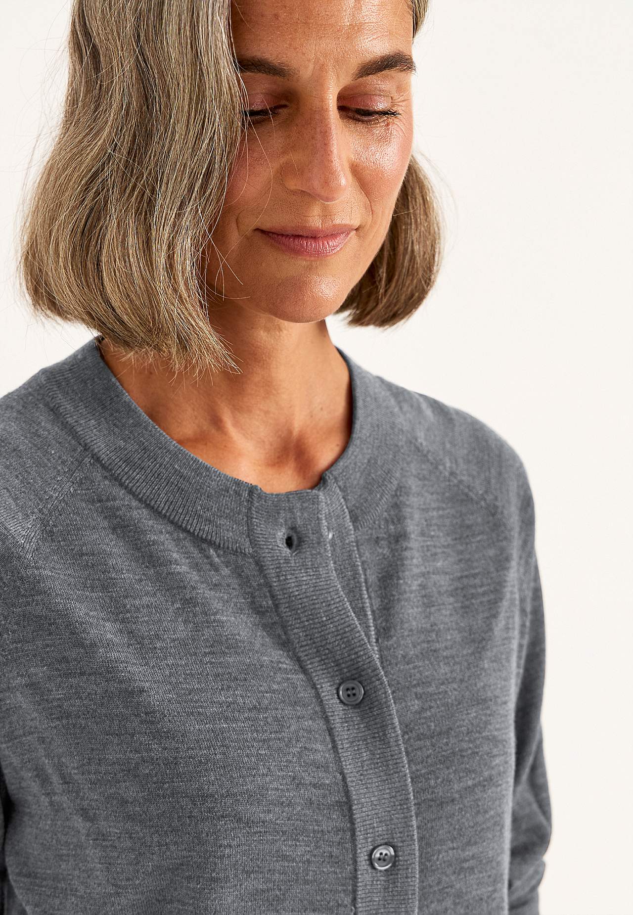Rozpinany Premium sweter z wełny z merynosów
