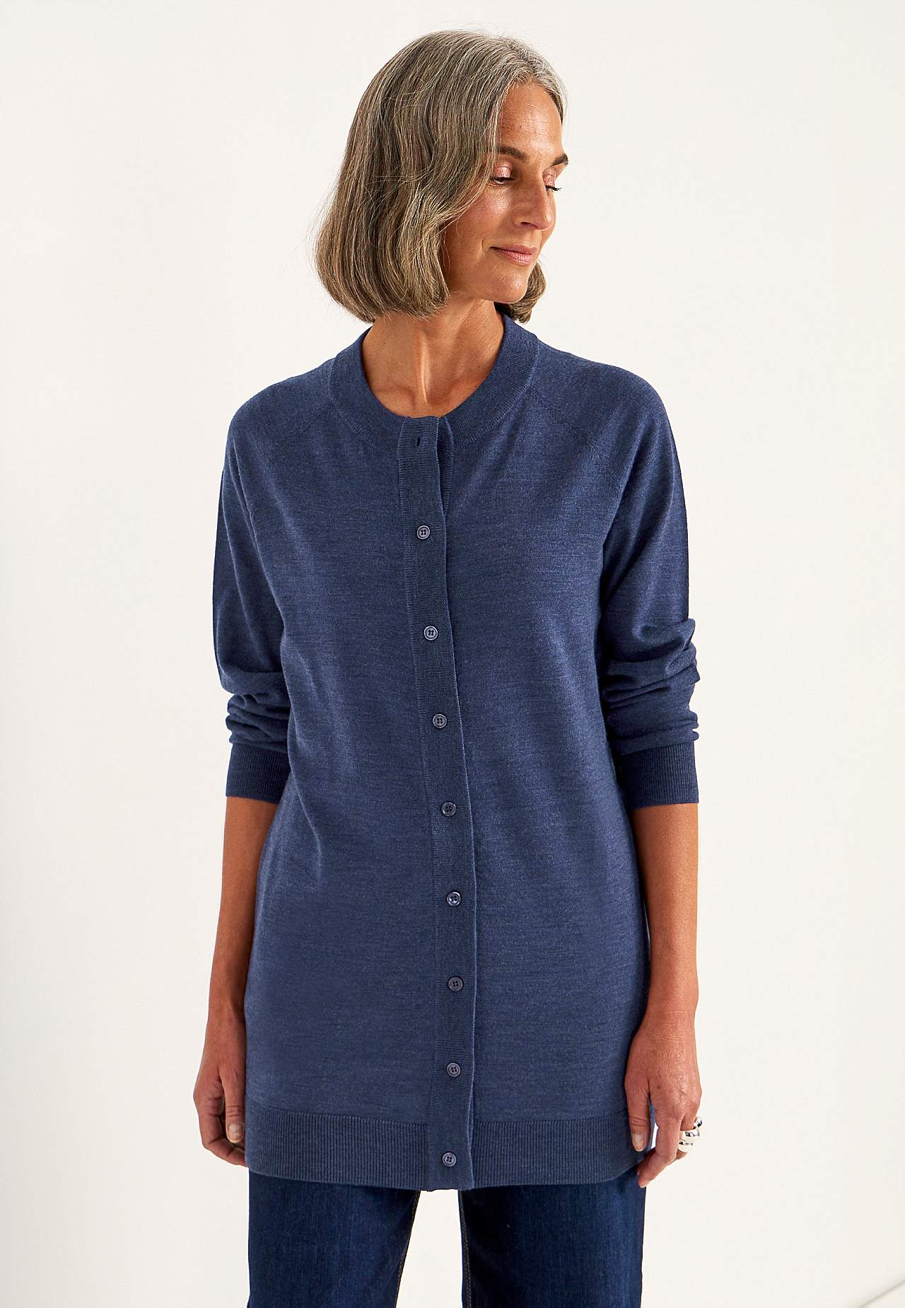 Rozpinany Premium sweter z wełny z merynosów