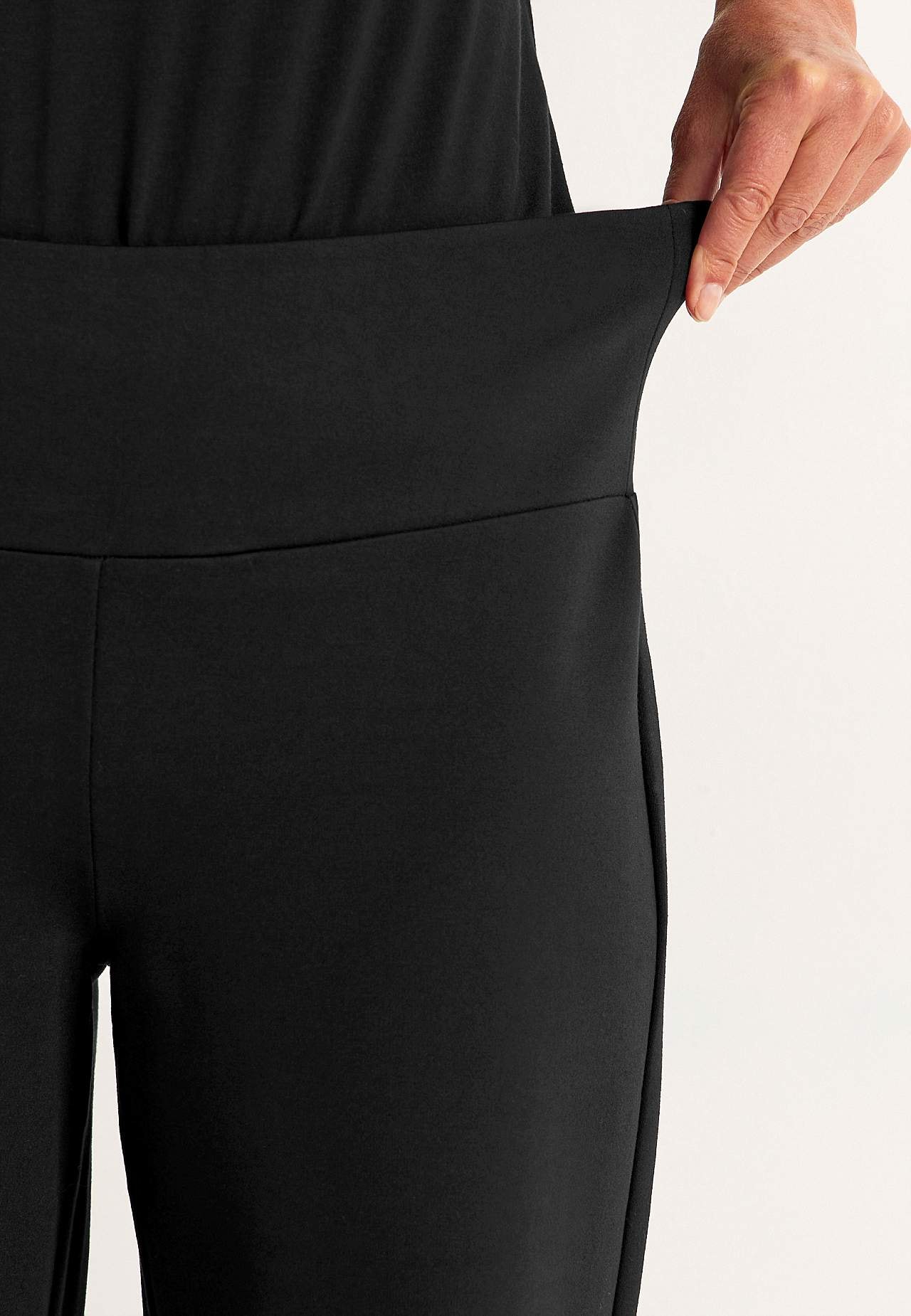 Szerokie Premium spodnie z dzianiny punto roma Mona