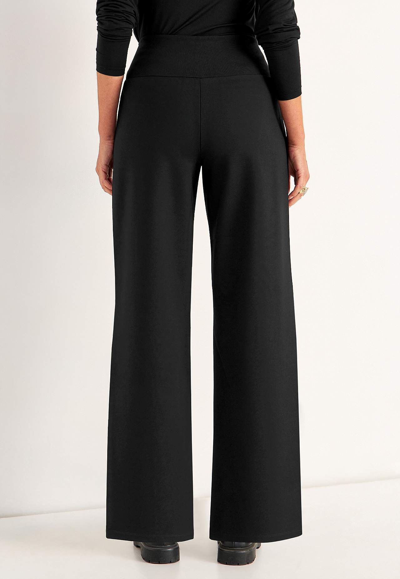 Szerokie Premium spodnie z dzianiny punto roma Mona