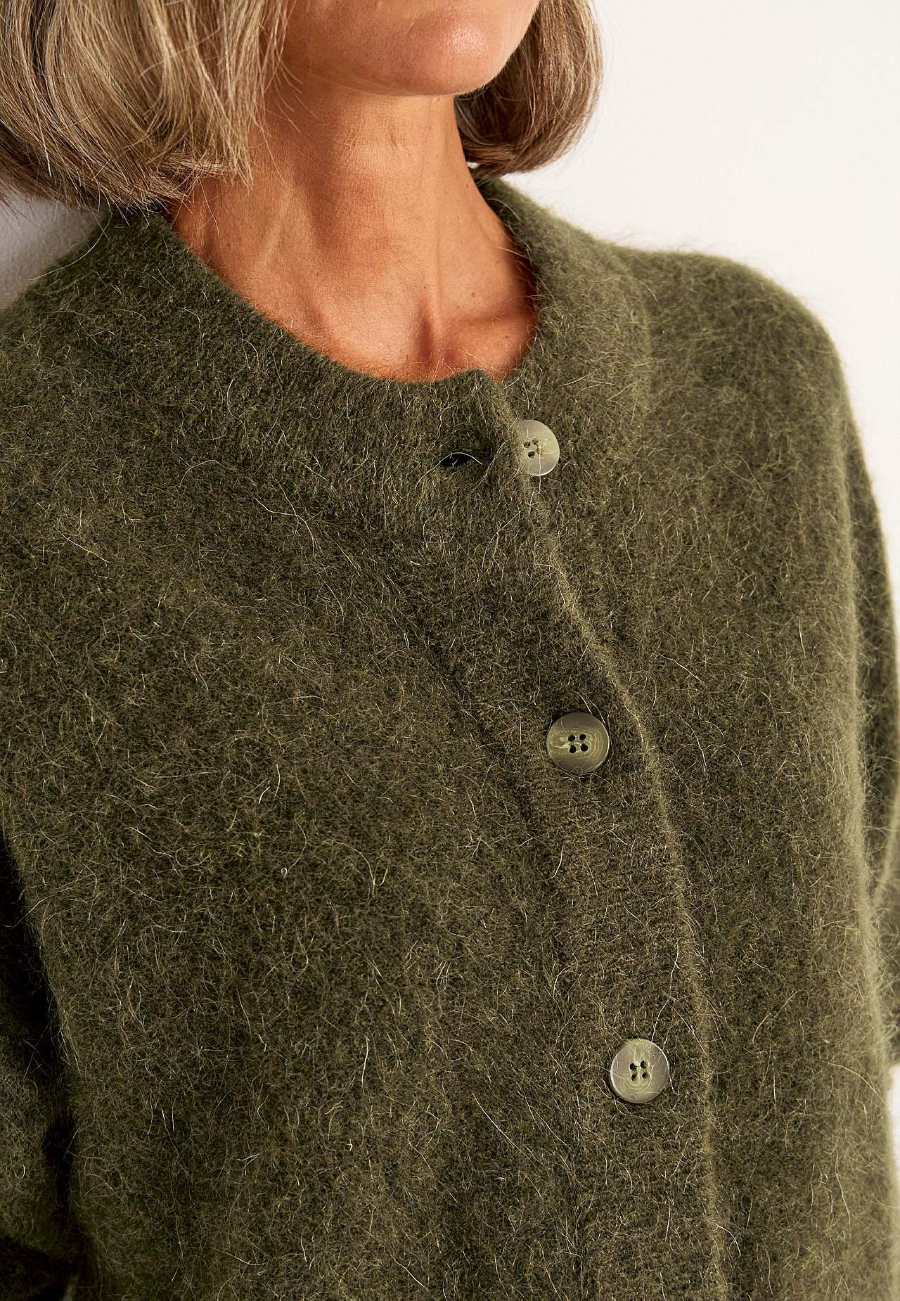 Rozpinany Premium sweter z mieszanki moheru i wełny