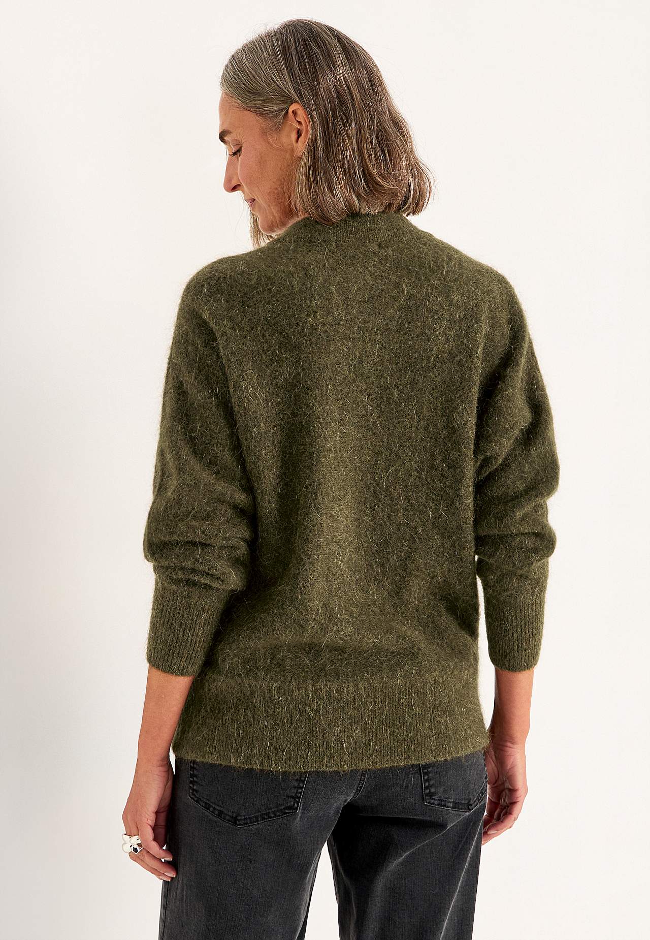 Rozpinany Premium sweter z mieszanki moheru i wełny