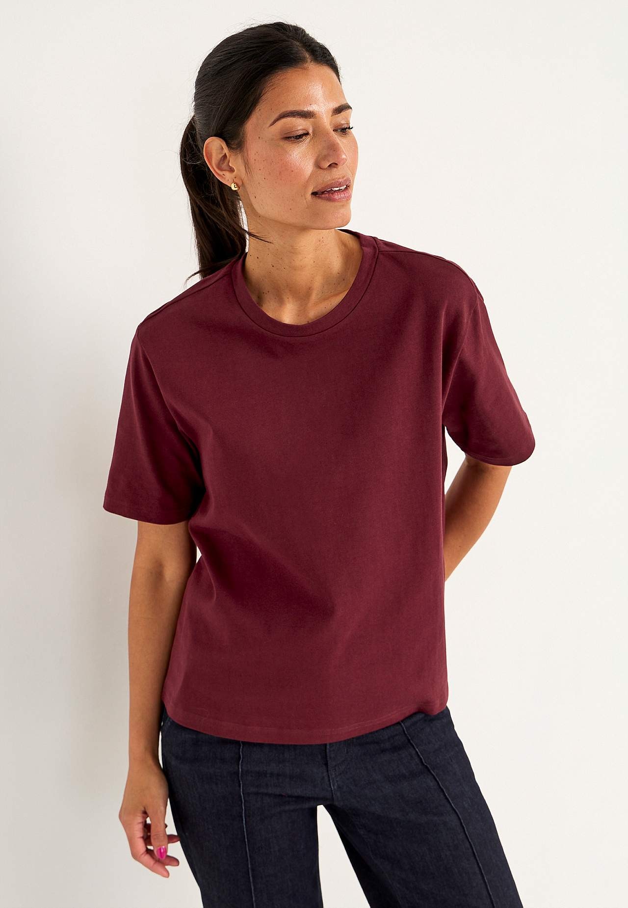 T-shirt z trudnego dżerseju bawełnianego