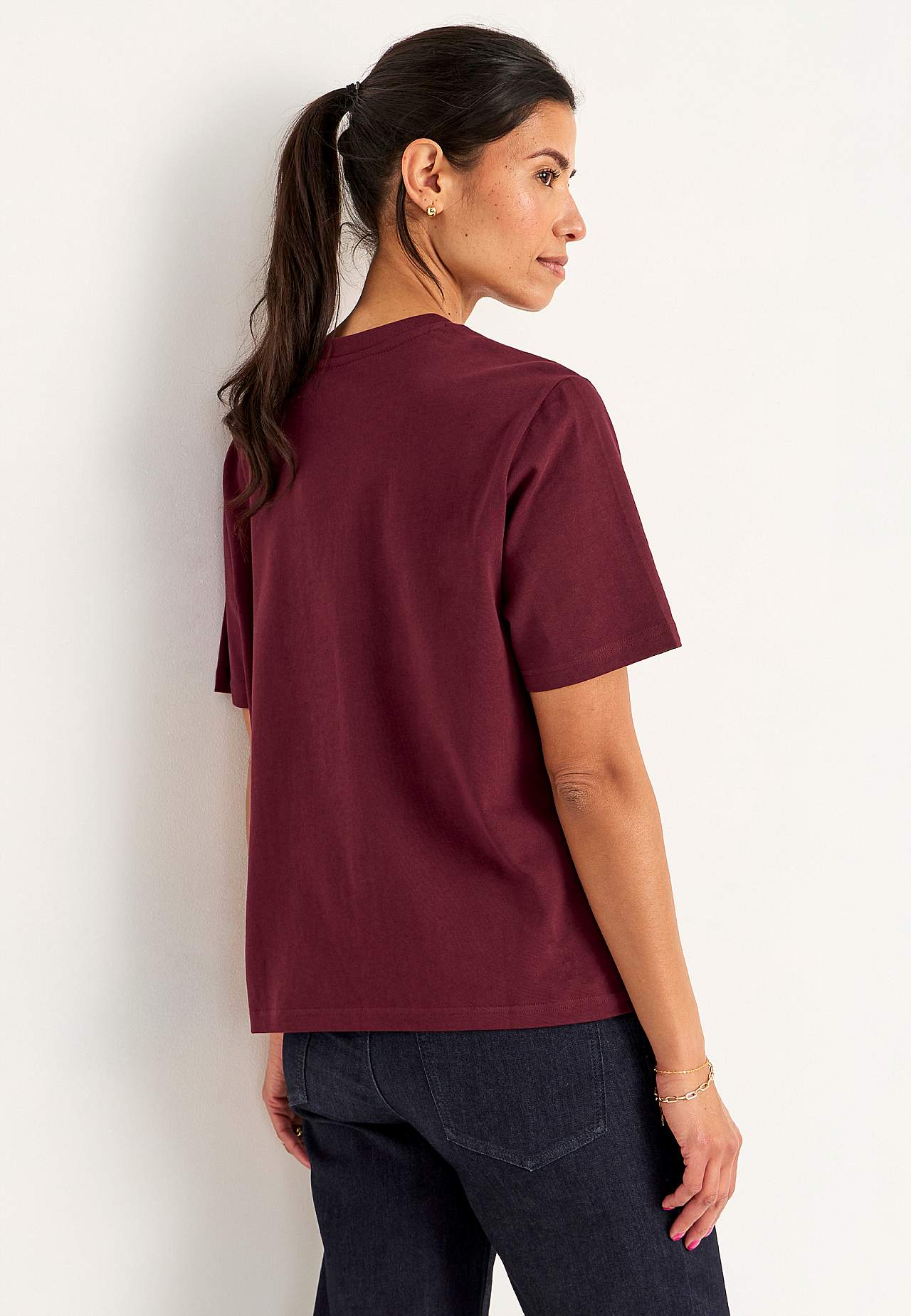 T-shirt z trudnego dżerseju bawełnianego