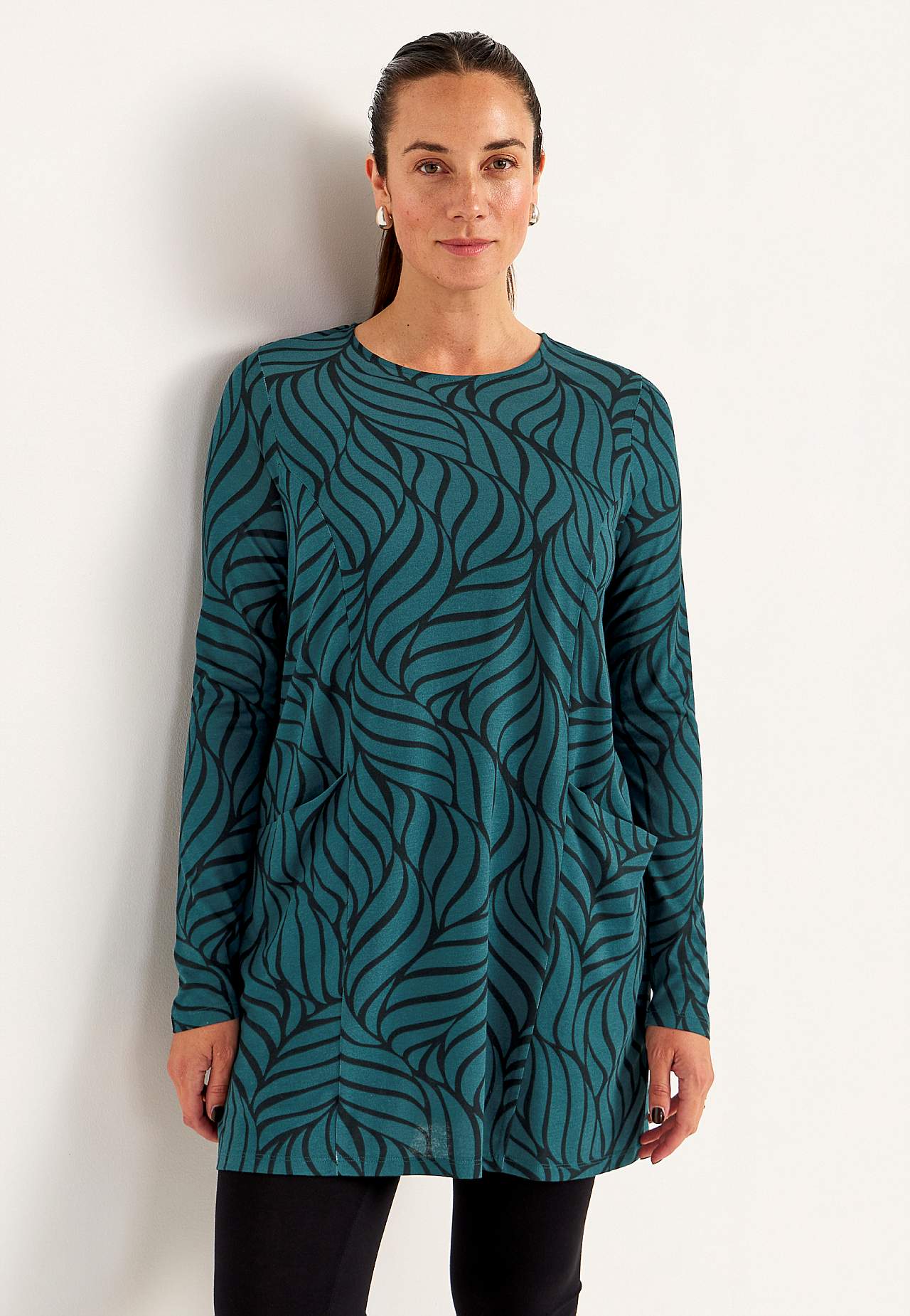 Tunika z dżerseju z kieszeniami