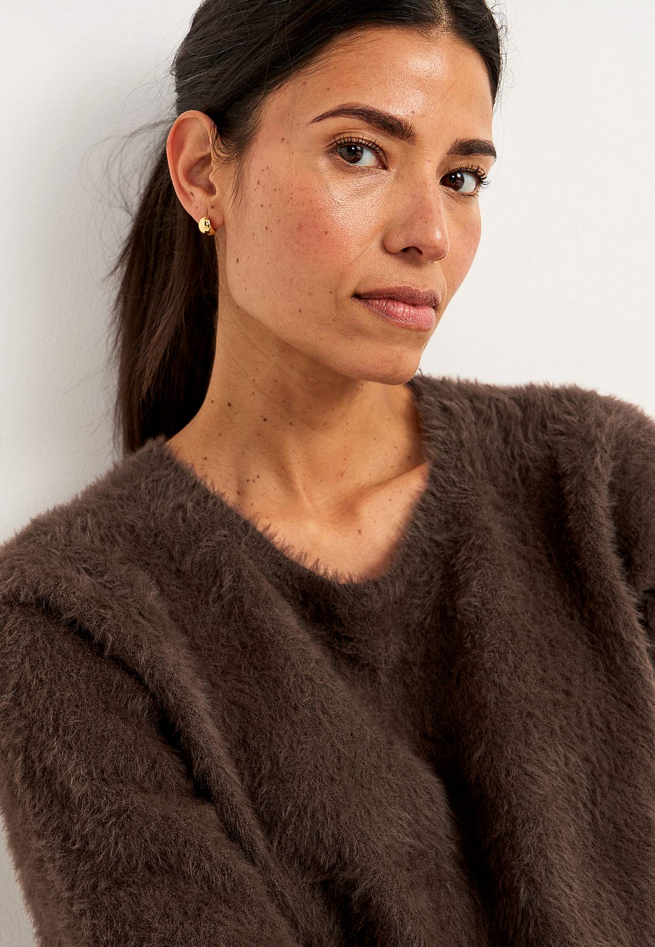 Dzianinowy sweter z rękawami 3/4