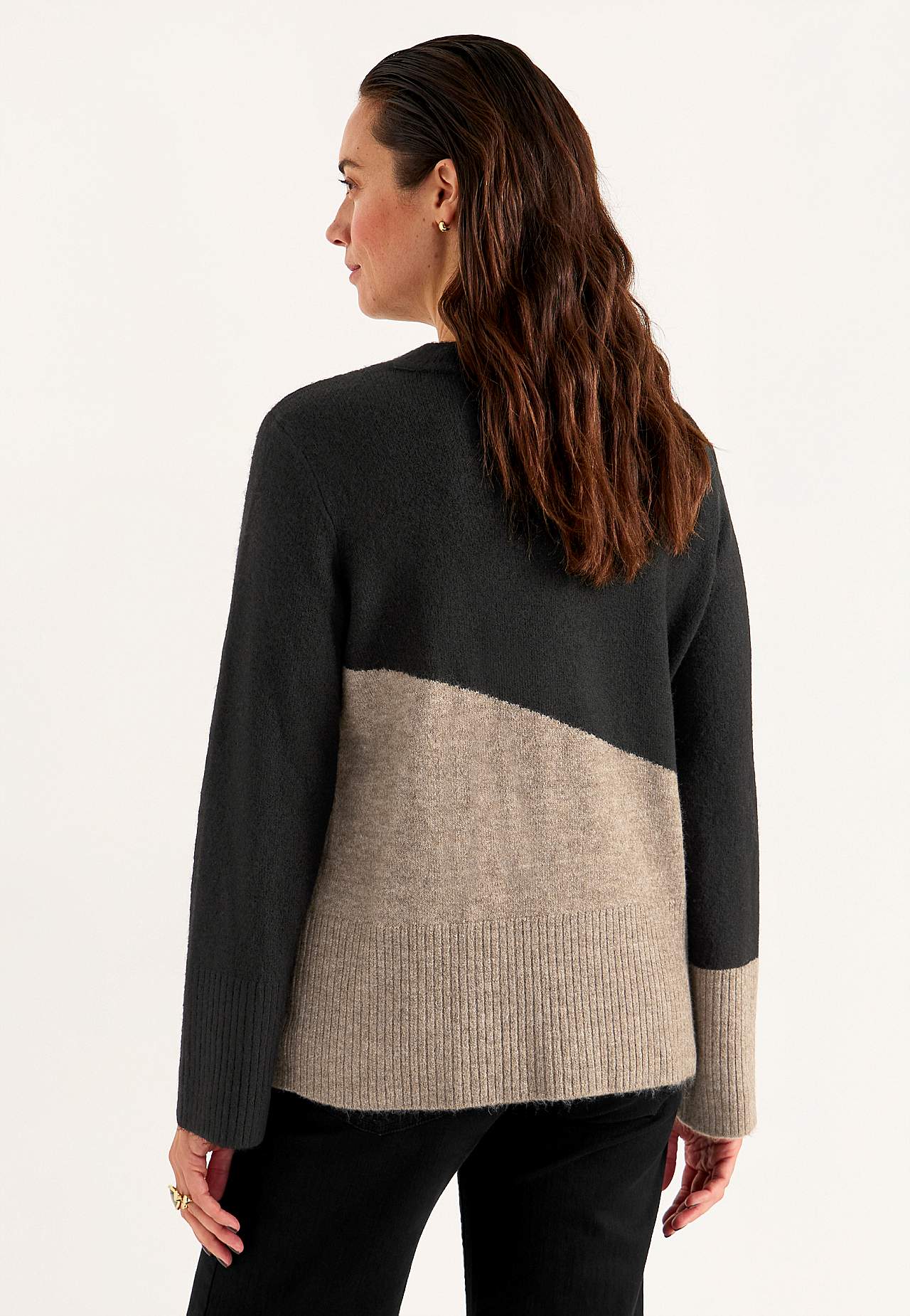 Dzianinowy sweter z okrągłym dekoltem