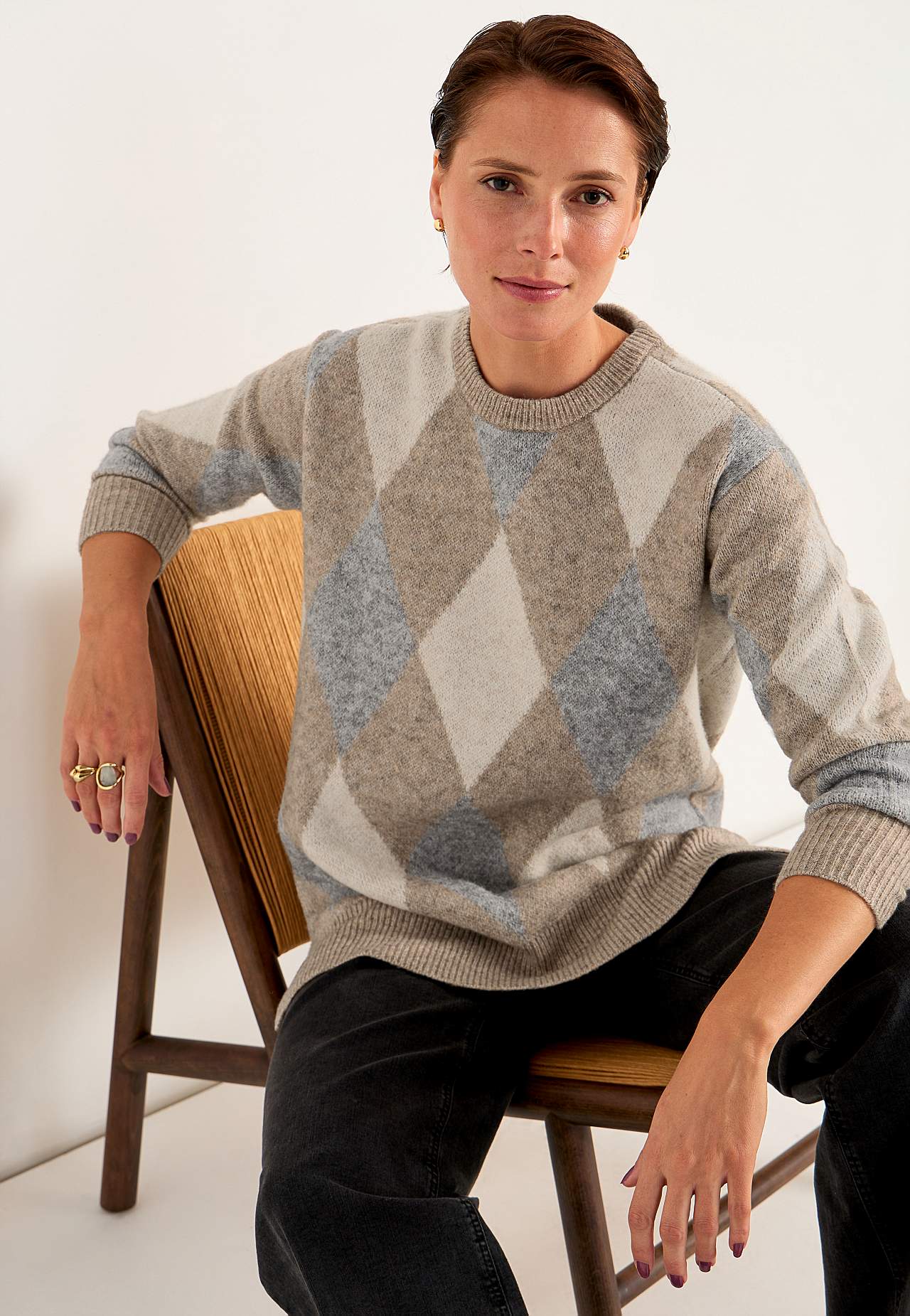 Dzianinowa tunika z rozcięciami