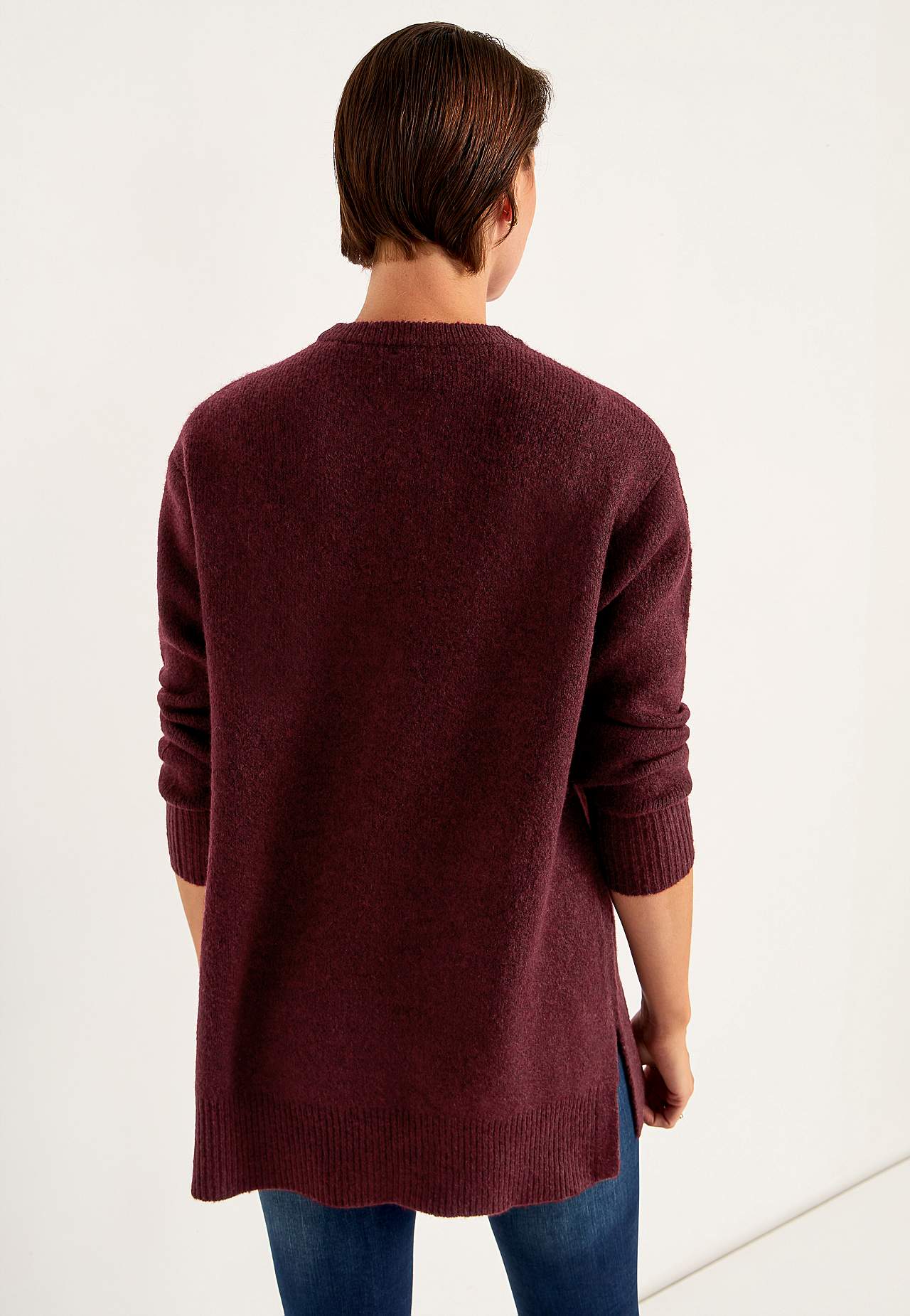 Dzianinowa tunika z rozcięciami