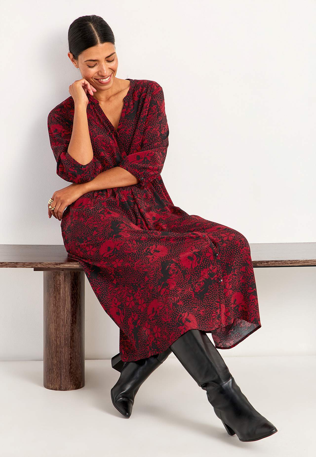 Sukienka z wiskozy w kwiaty