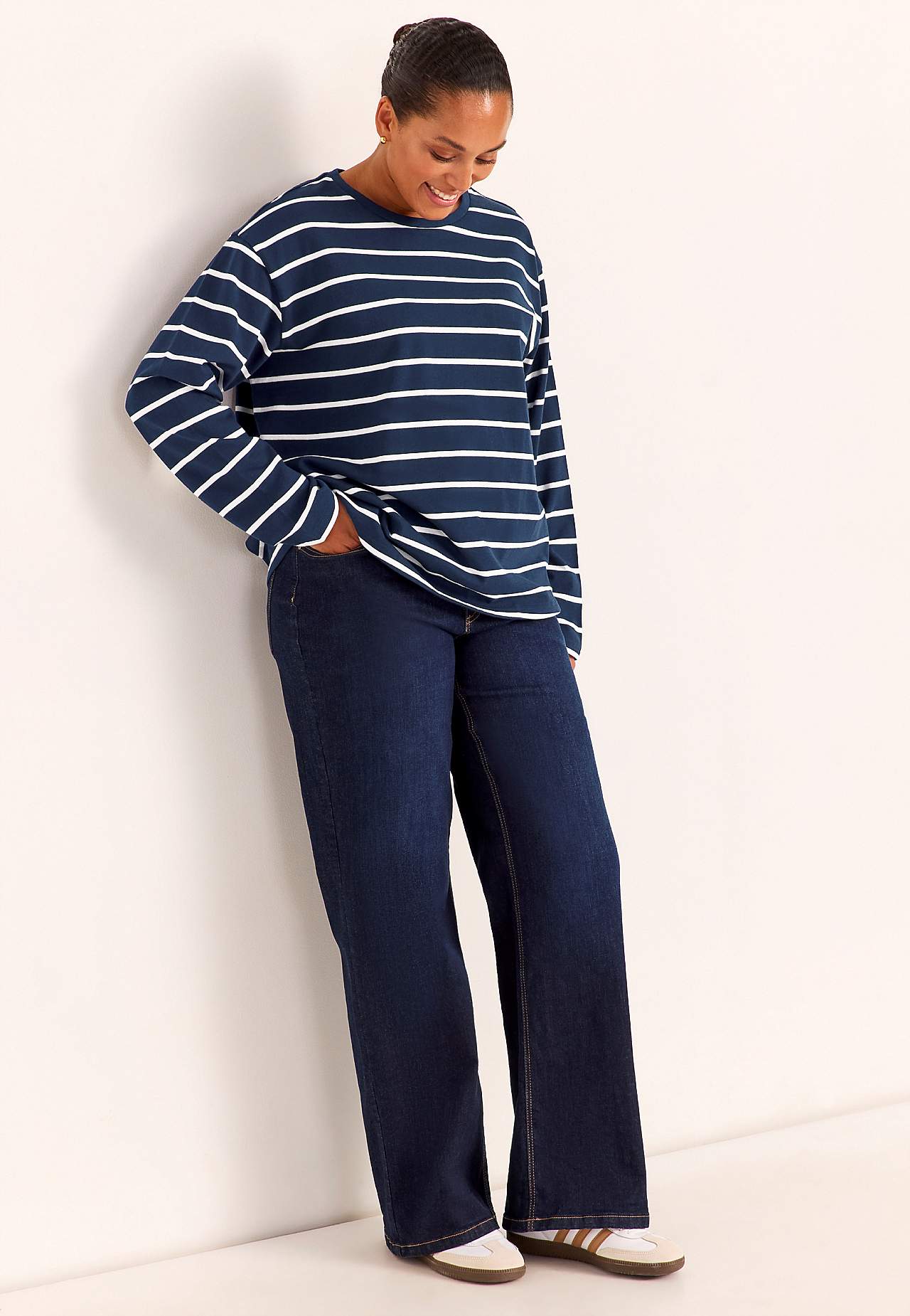 Pasiasty top z dżerseju z bawełny organicznej