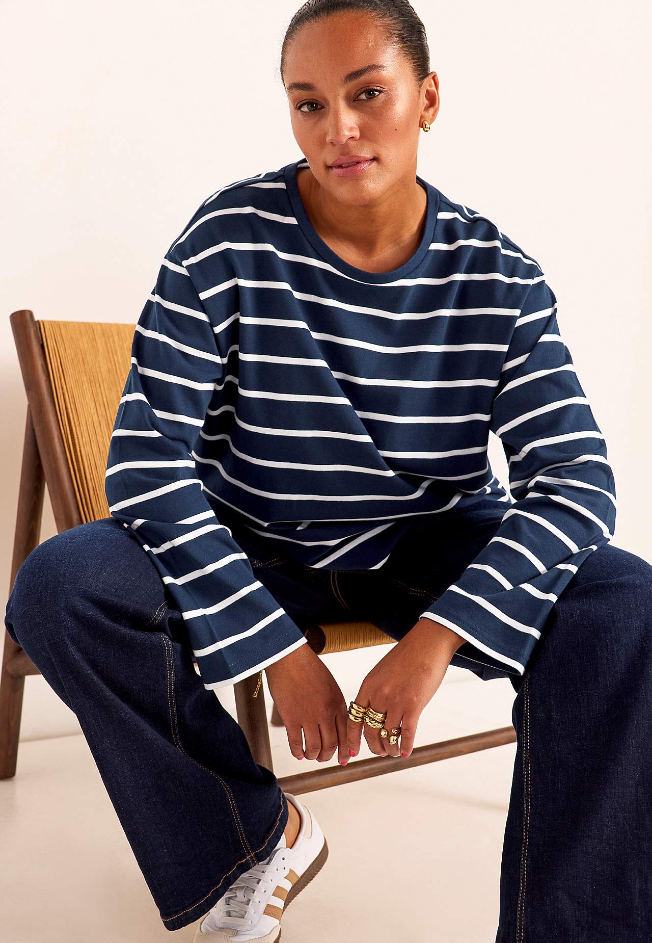 Pasiasty top z dżerseju z bawełny organicznej