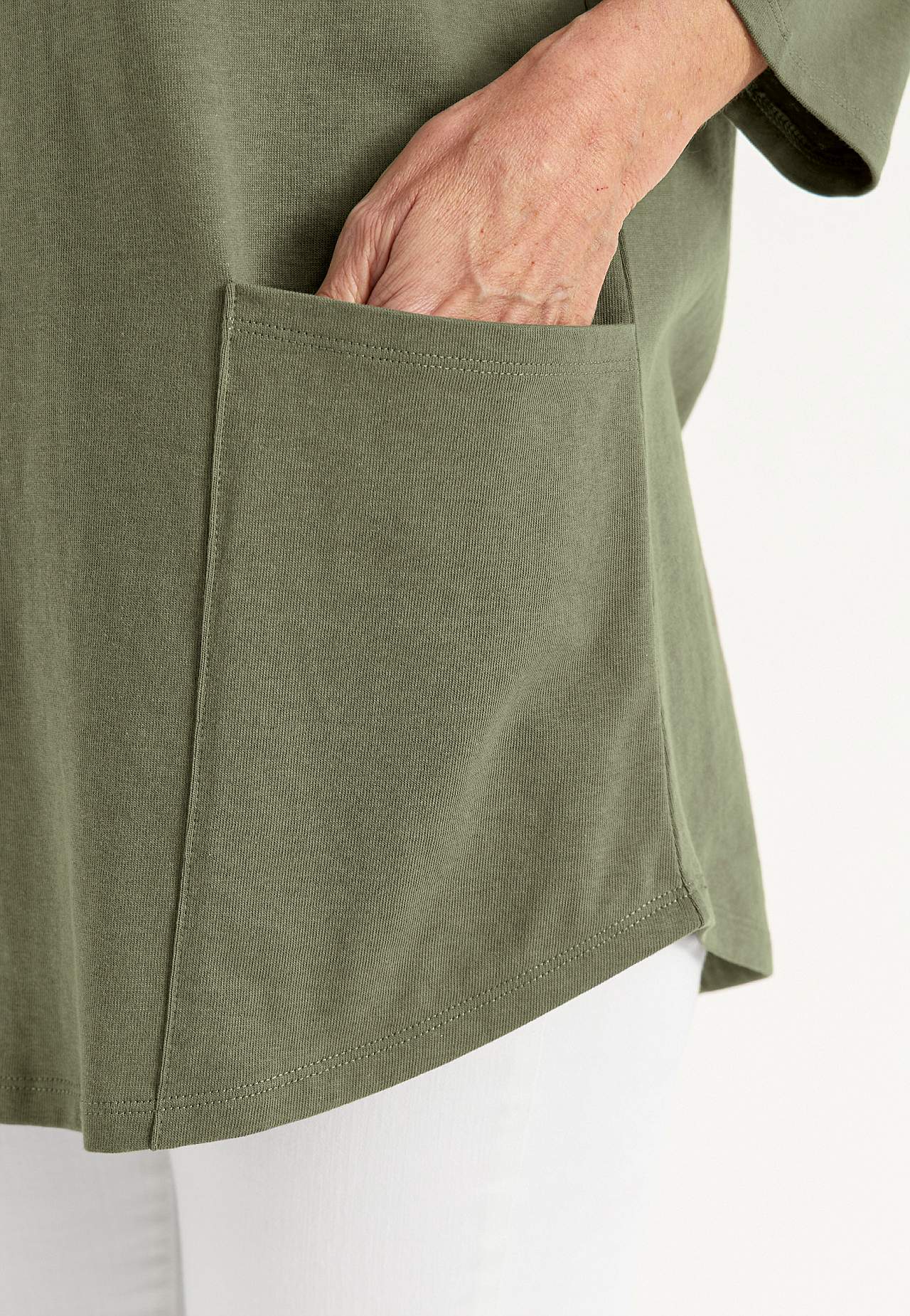 Tunika z dżerseju z bawełny organicznej z kieszeniami