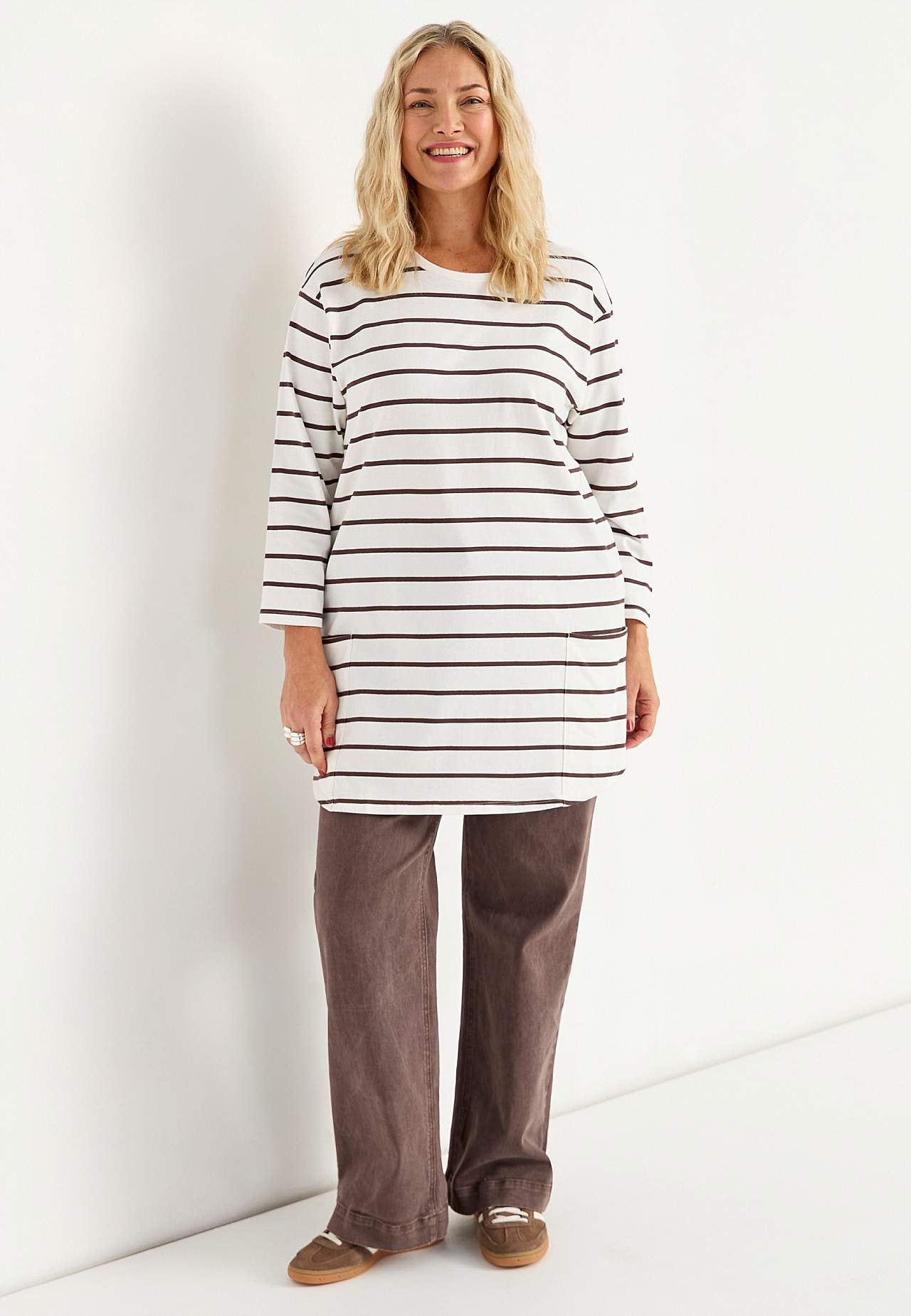 Tunika z dżerseju z bawełny organicznej z kieszeniami