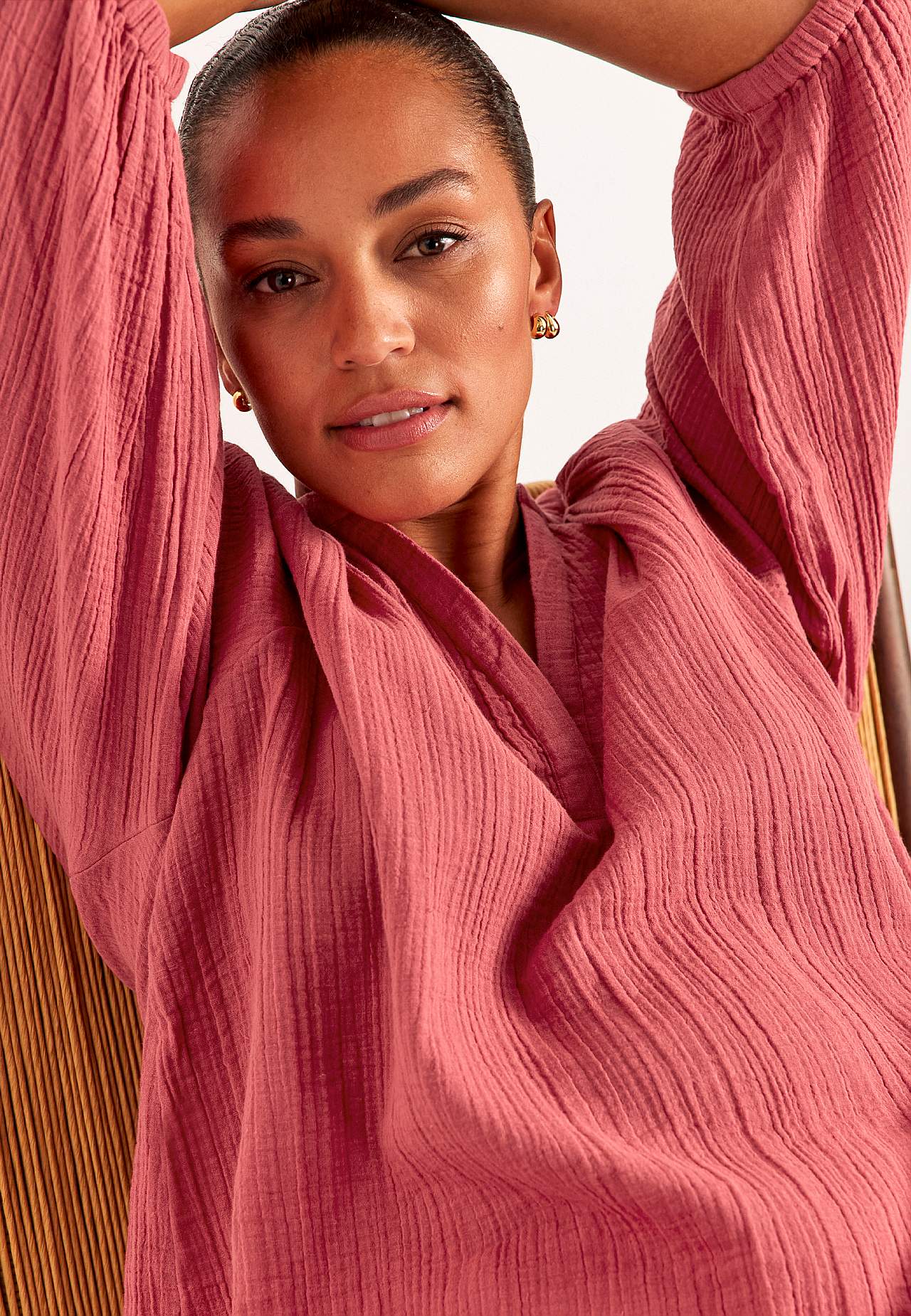 Tunika z pofalowanej bawełny