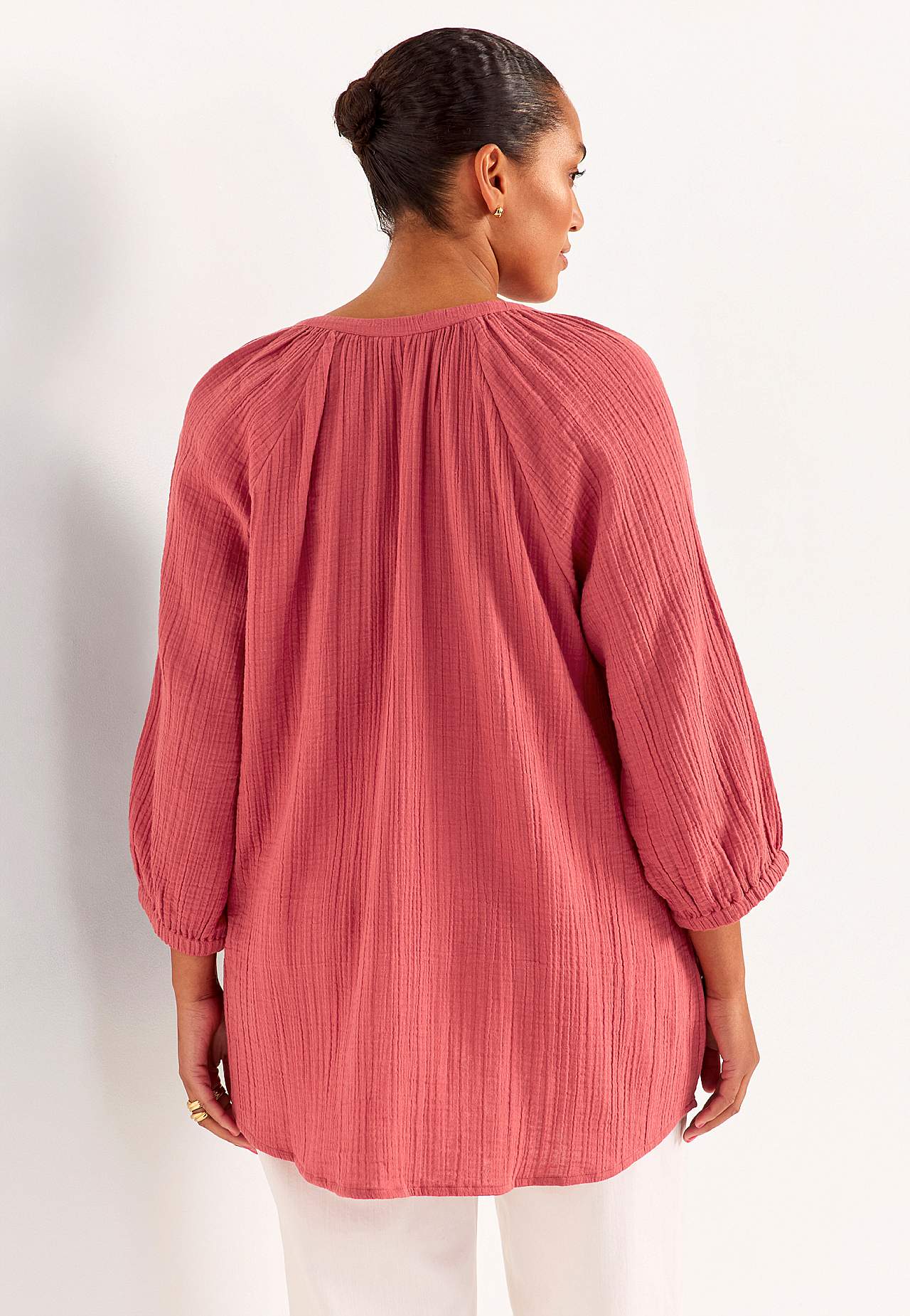 Tunika z pofalowanej bawełny