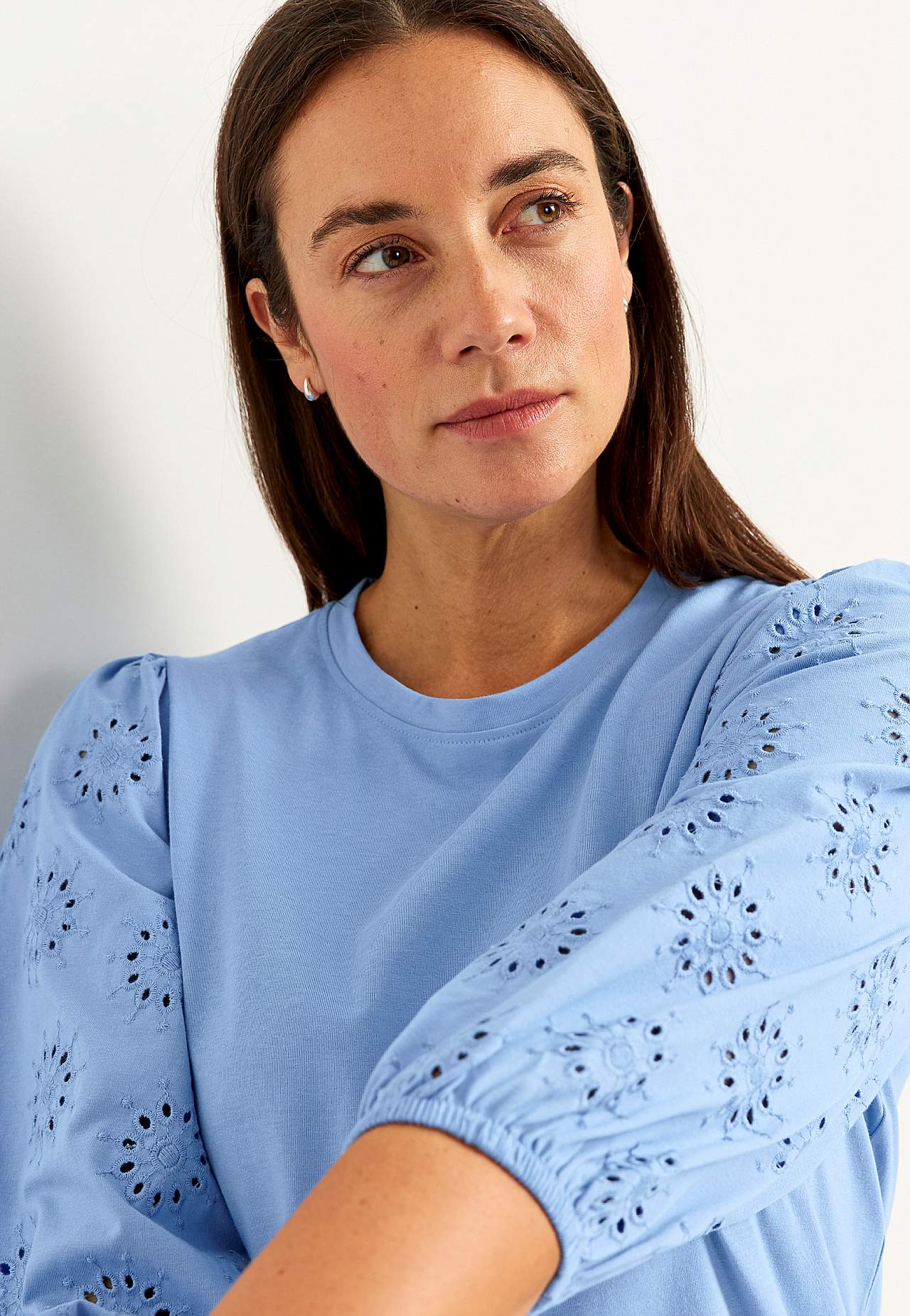 Tunika z dżerseju z haftowanymi rękawami