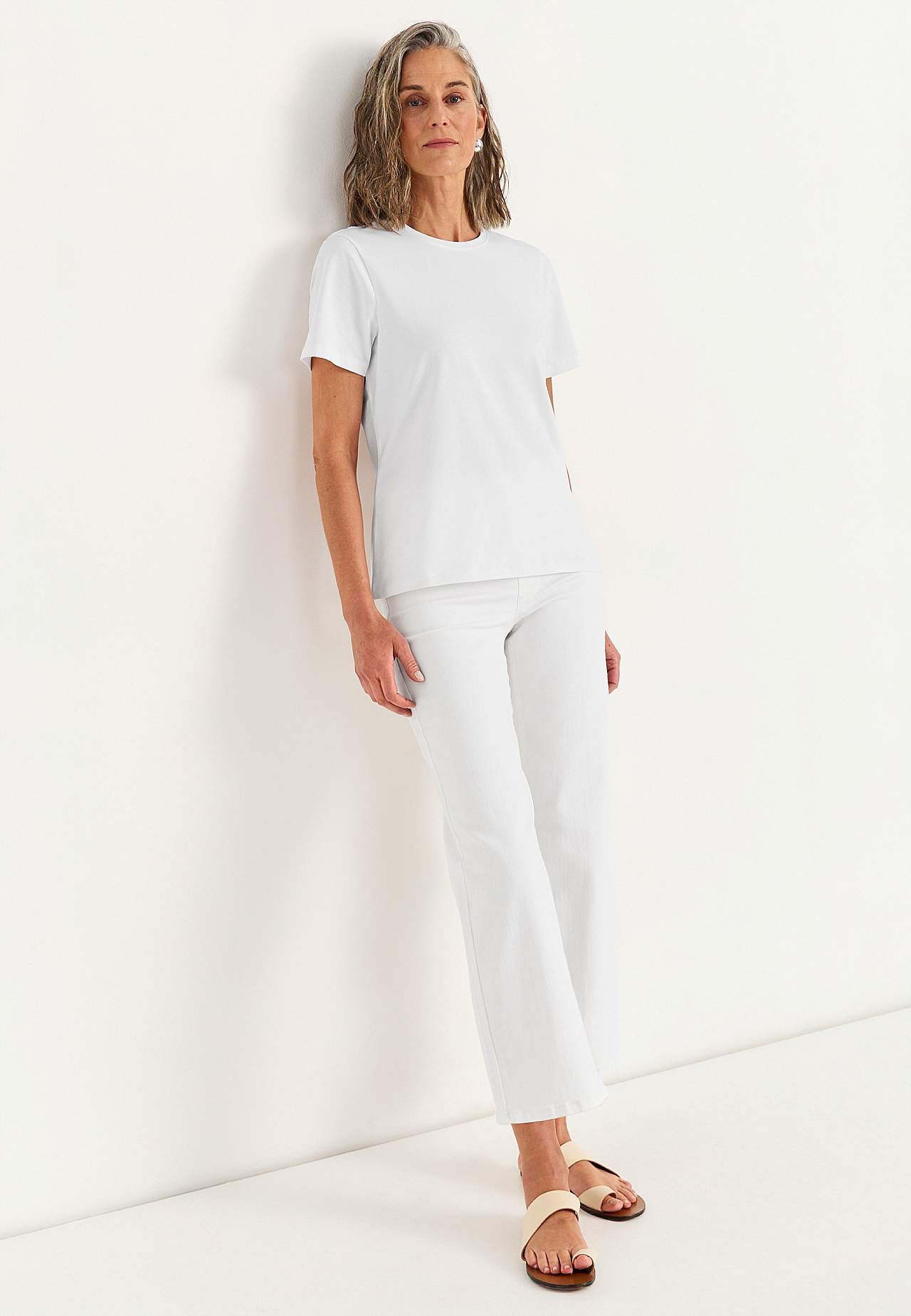 Szerokie dżinsy do kostek z wysoką talią Elisa