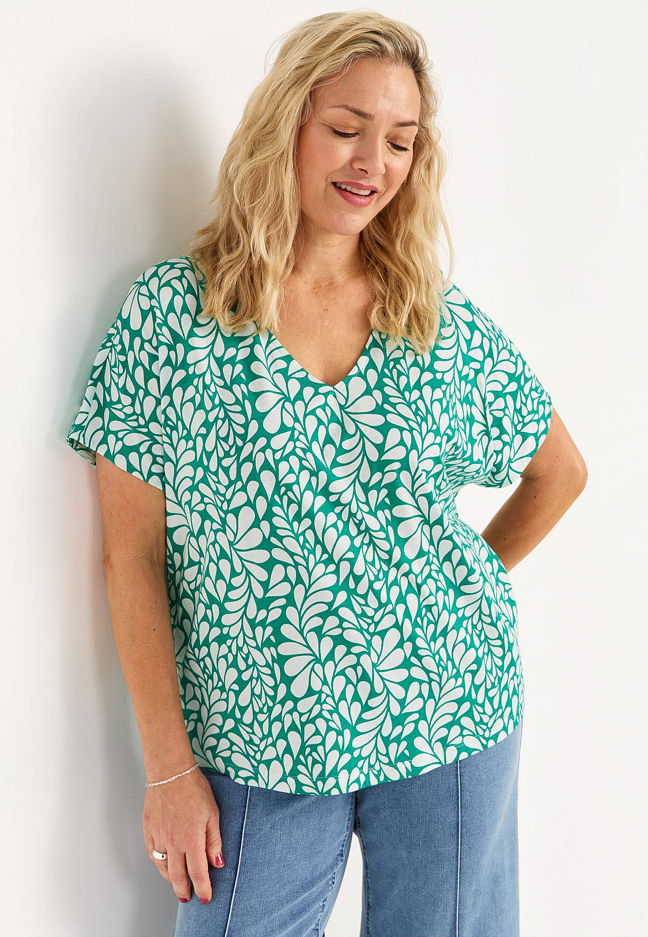 Top z dżerseju z krótkimi rękawami