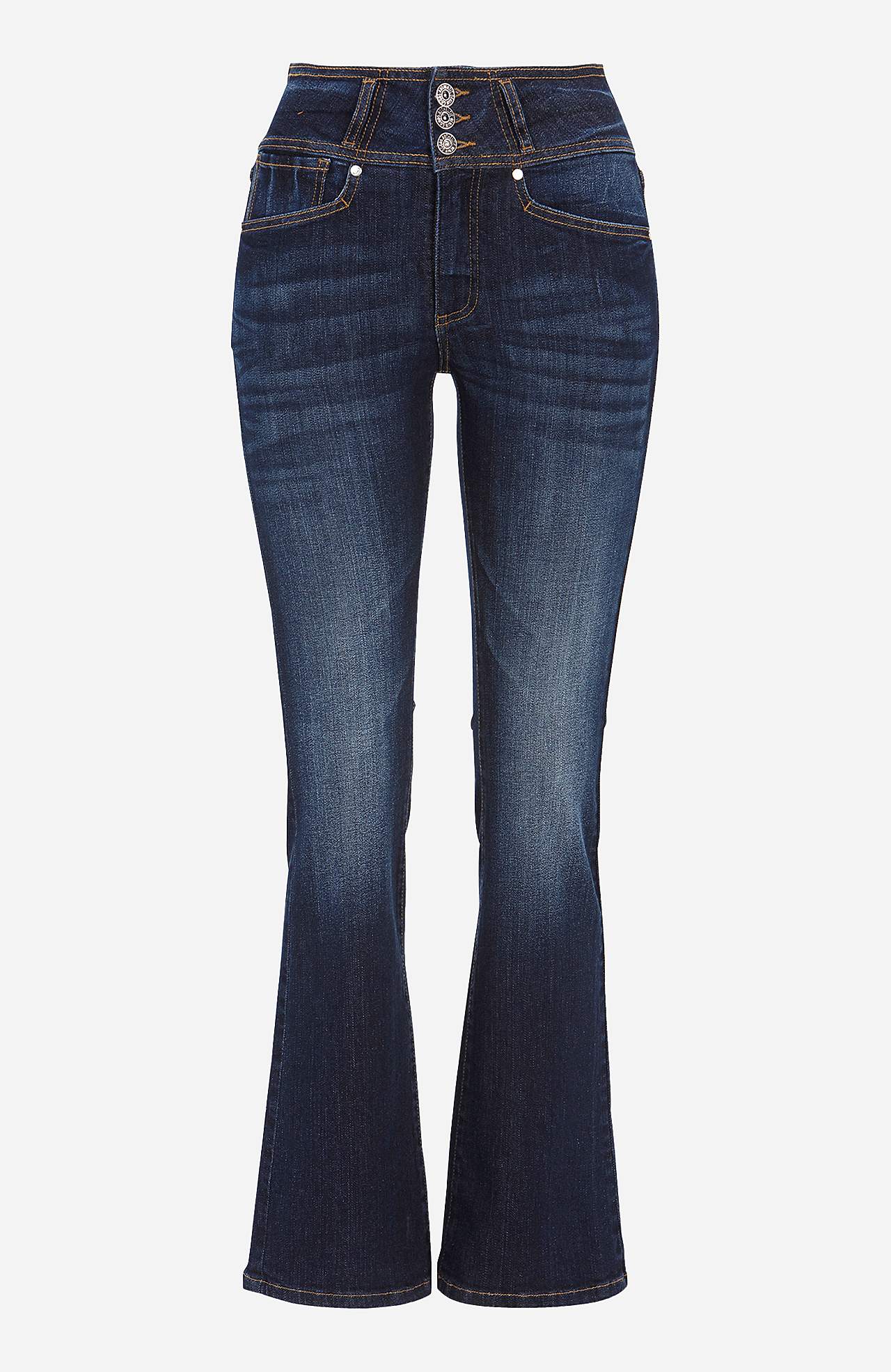 Jeansy bootcut z wysokim stanem