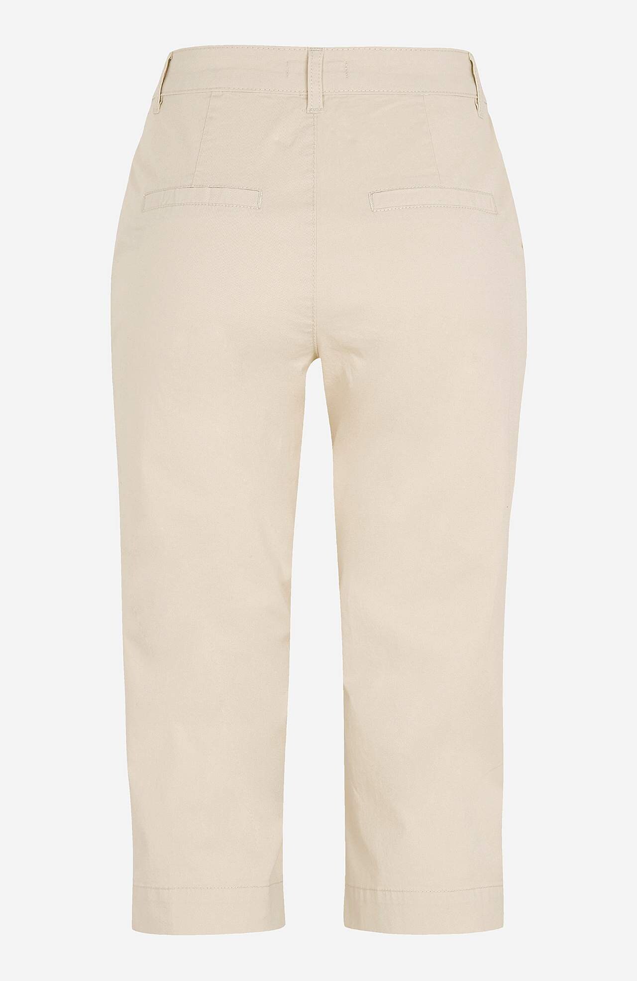 Spodnie capri z rozciągliwej bawełnianej tkaniny diagonalnej