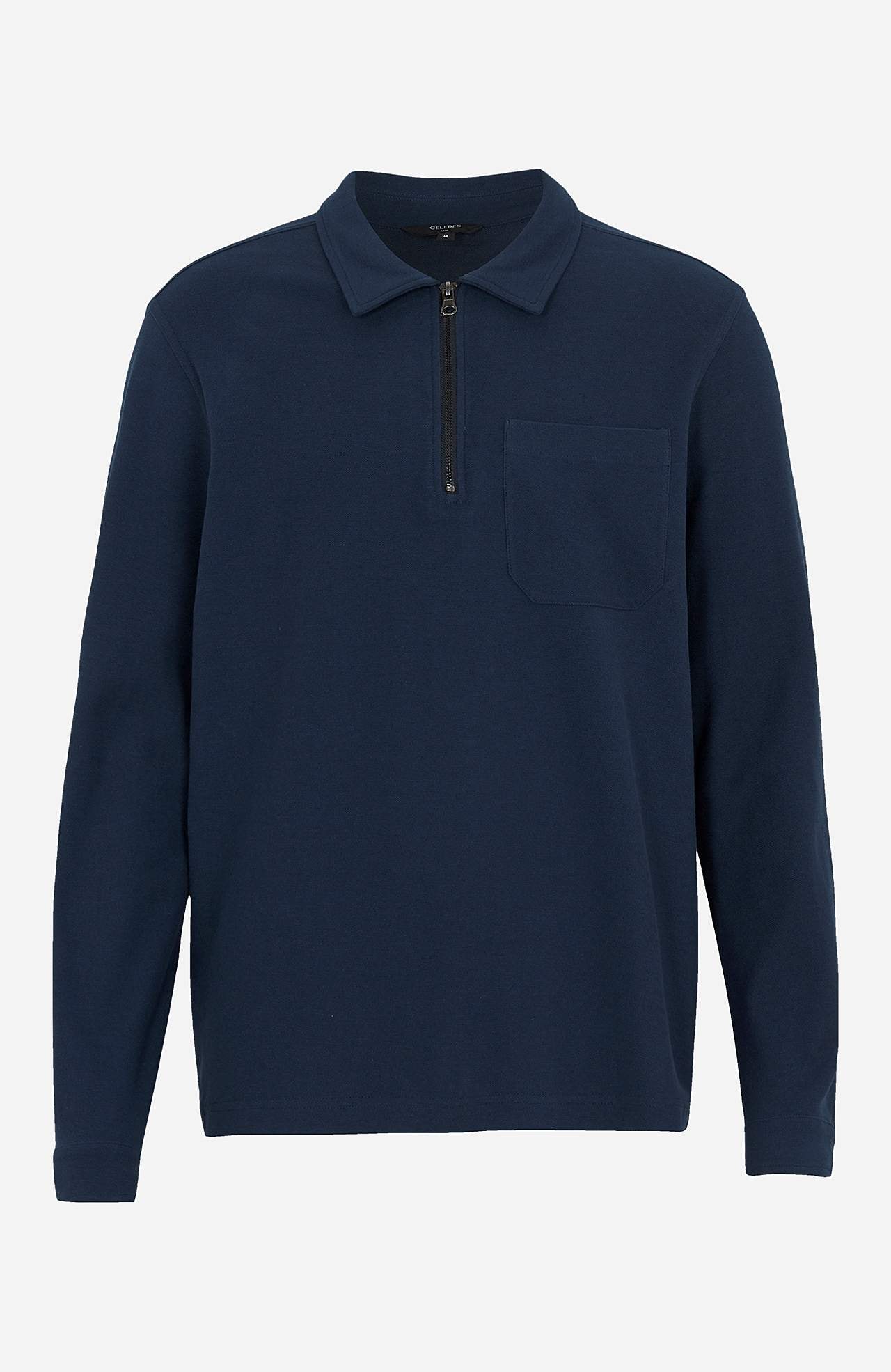 Sweter z jakości polo z długim rękawem