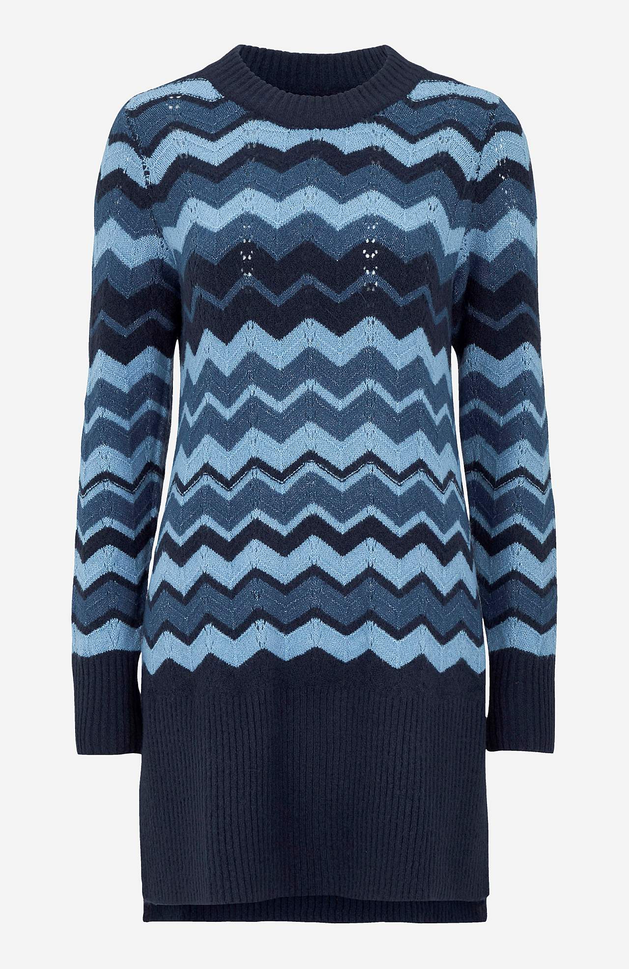 Dzianinowy sweter z wzorem zygzak