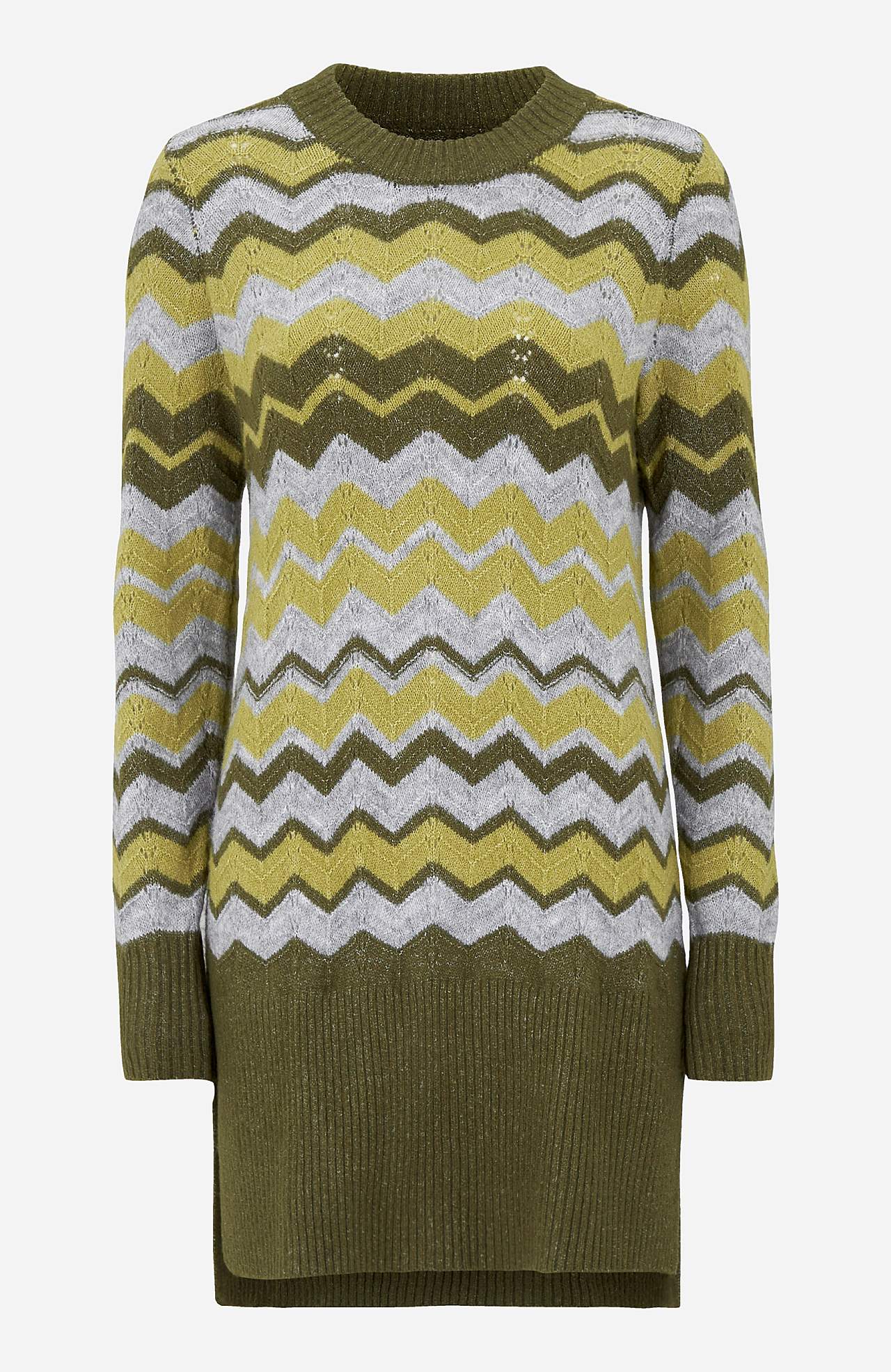 Dzianinowy sweter z wzorem zygzak