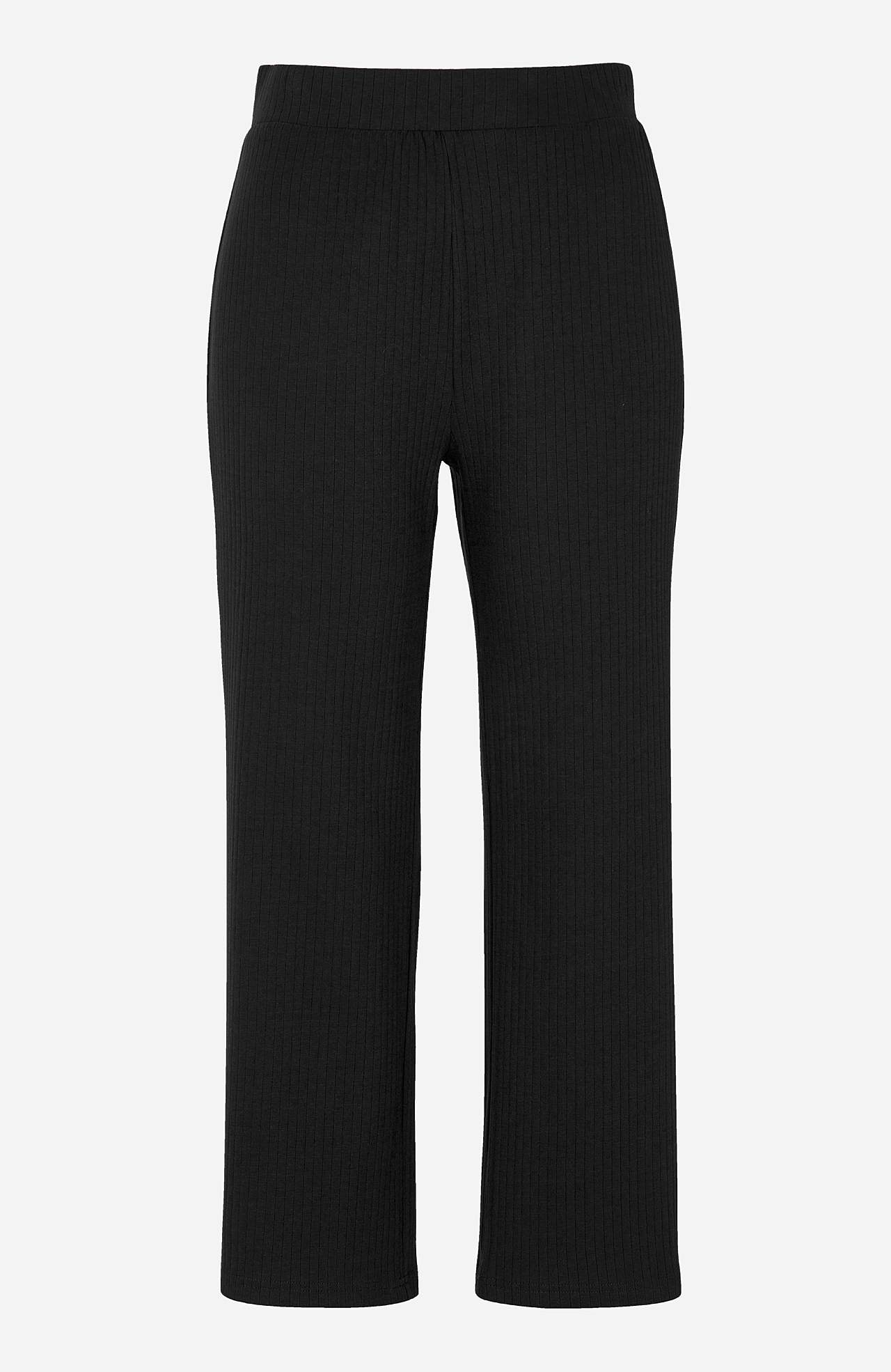 Prążkowane spodnie culottes