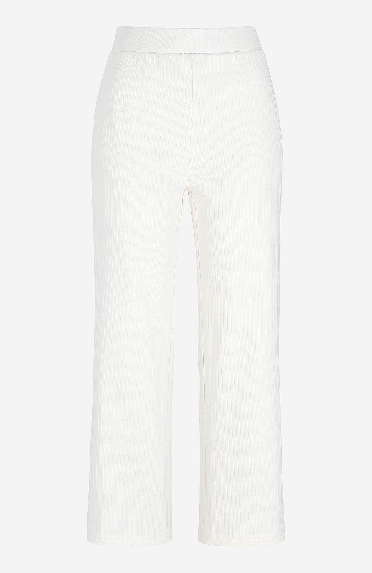 Prążkowane spodnie culottes