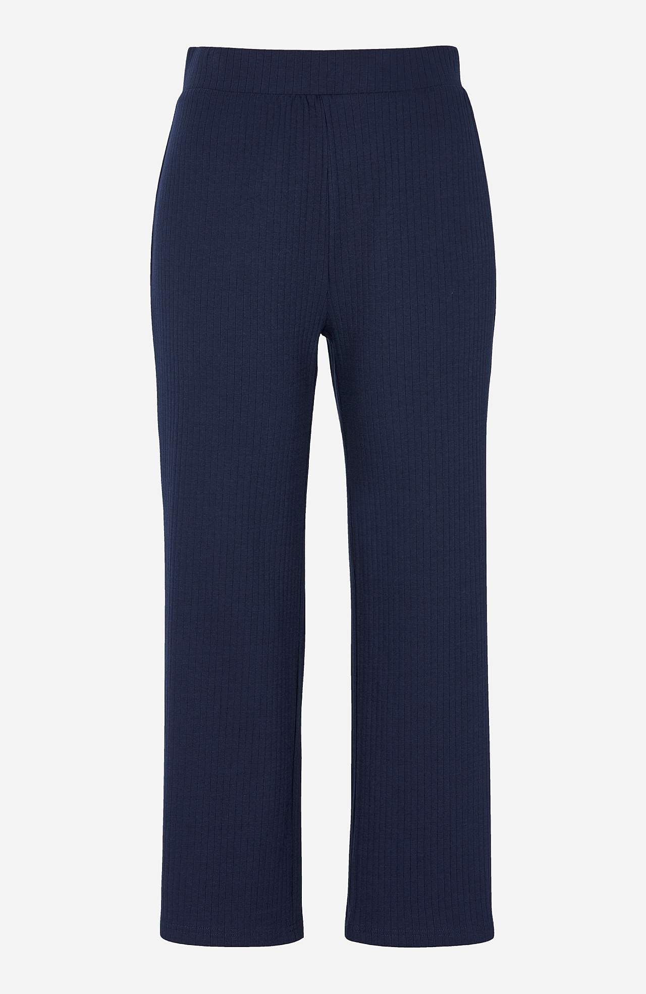 Prążkowane spodnie culottes