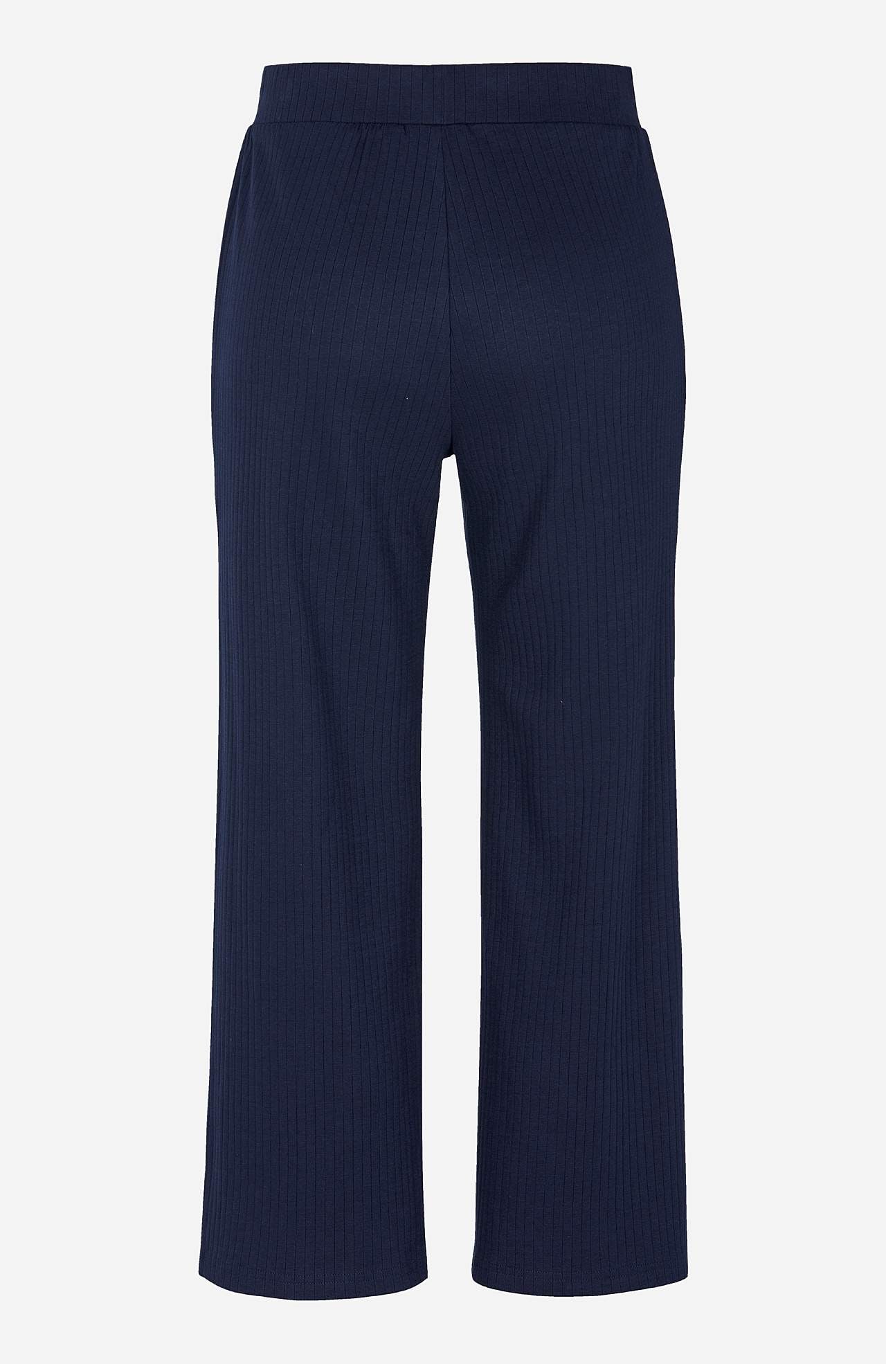 Prążkowane spodnie culottes