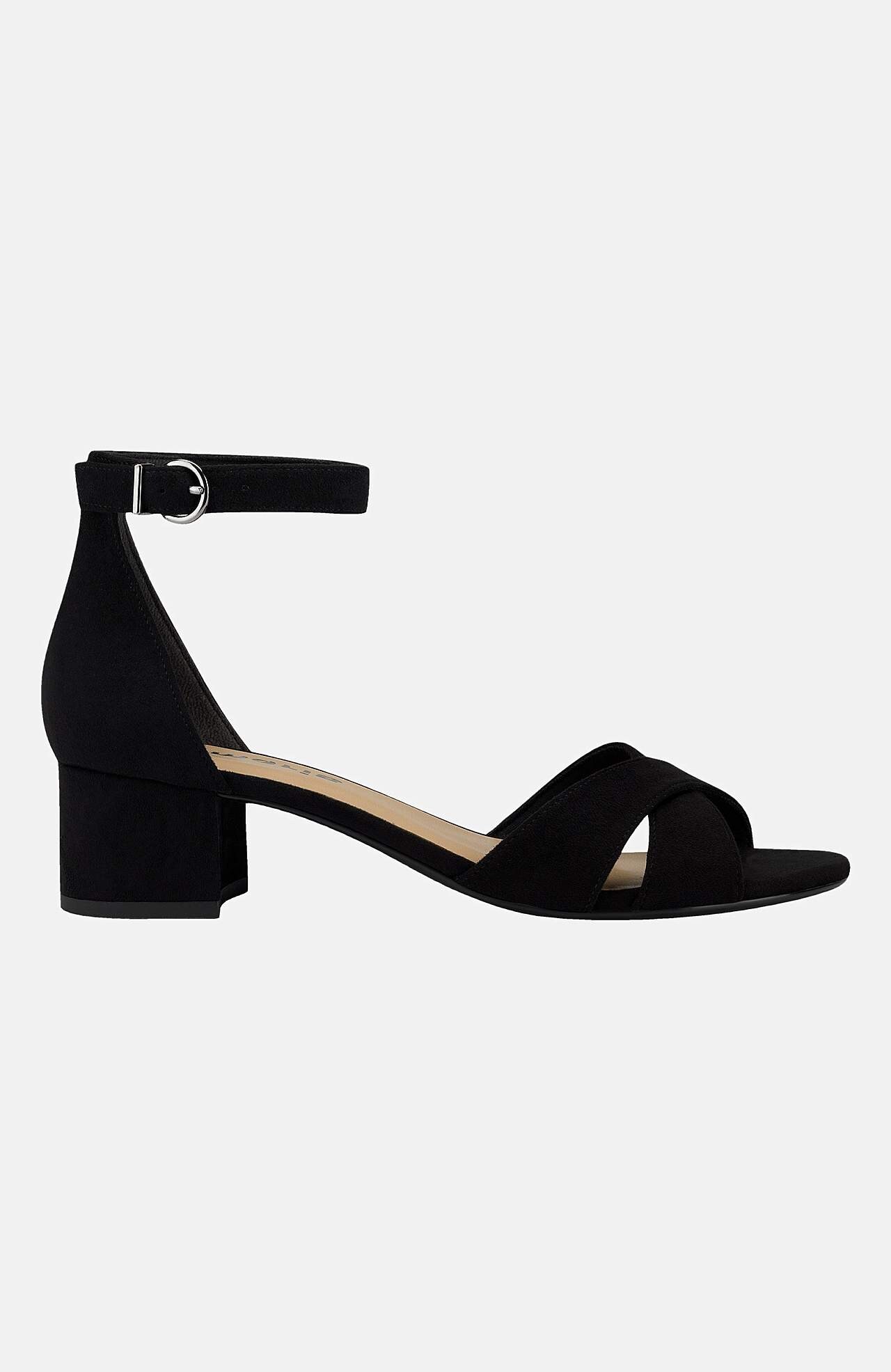 Sandał na obcasie Z imitacji zamszu