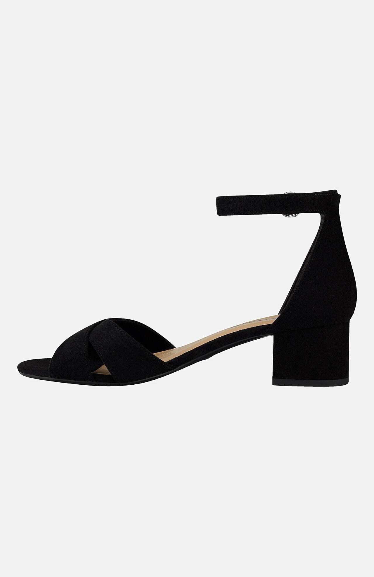 Sandał na obcasie Z imitacji zamszu