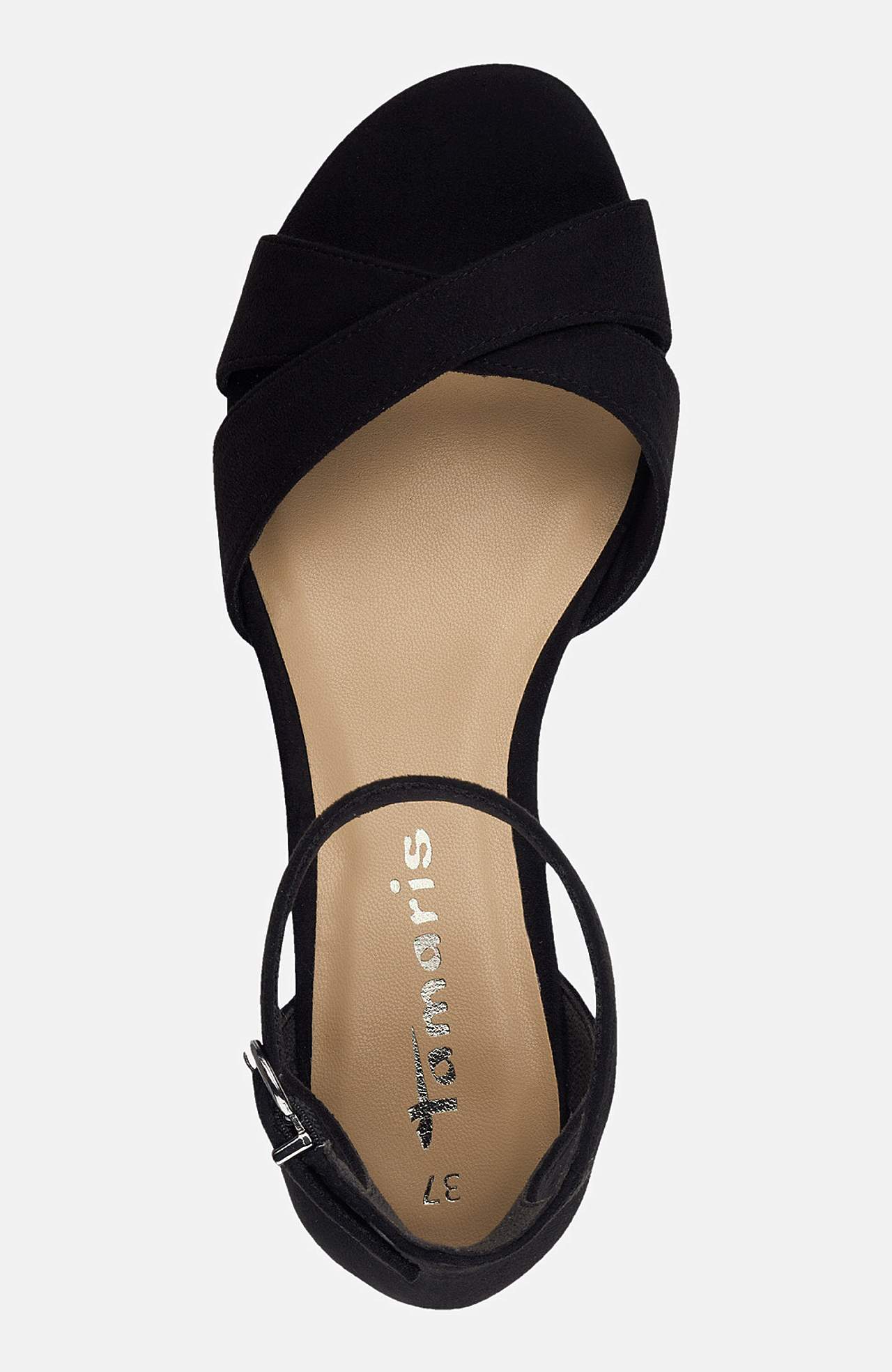 Sandał na obcasie Z imitacji zamszu