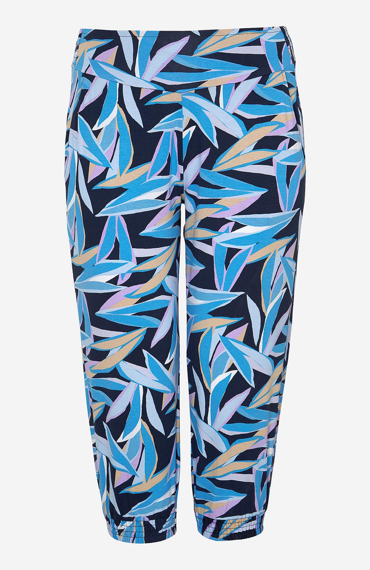 Wzorzyste spodnie capri z trykotu Cadence