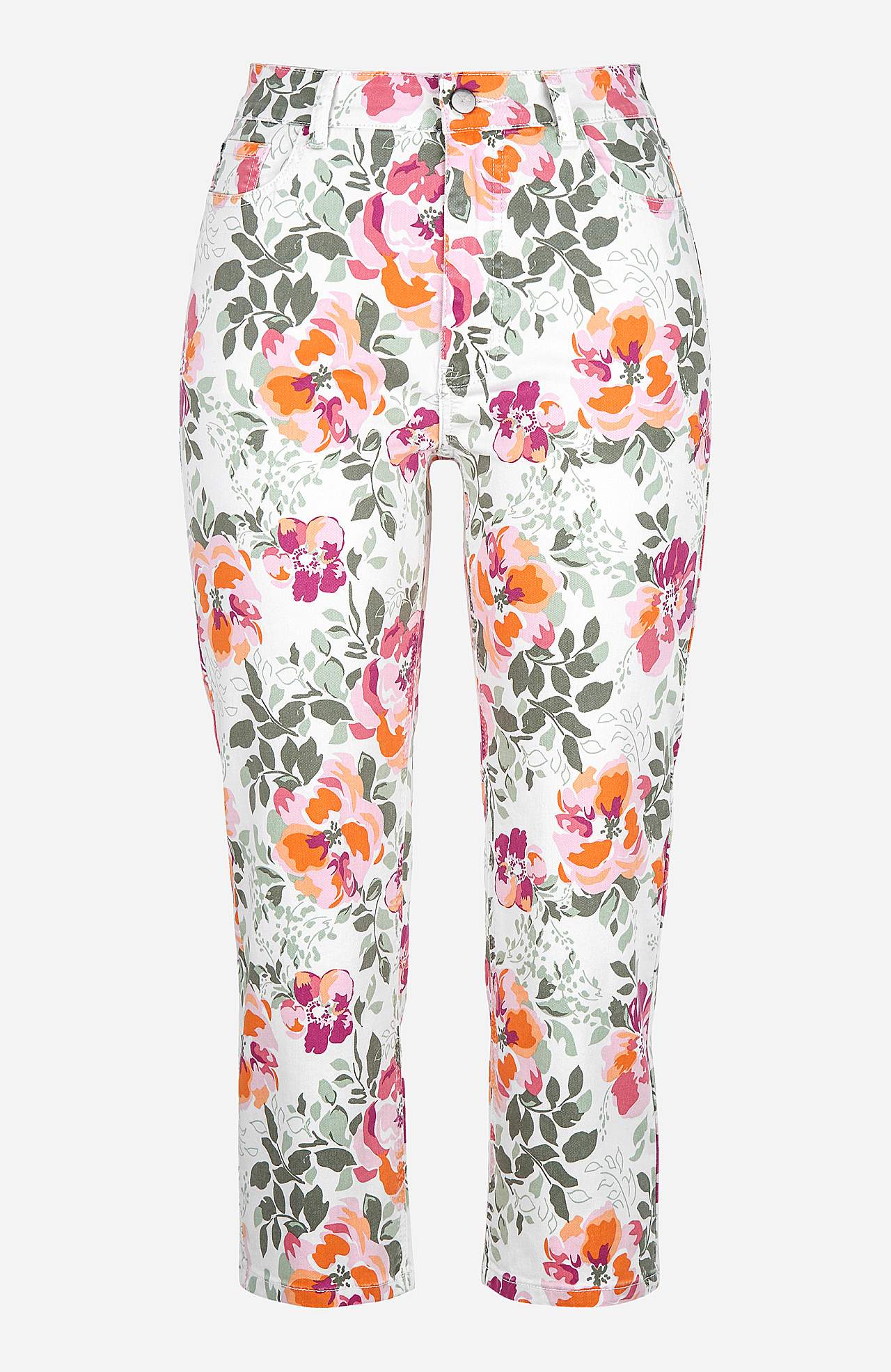 Spodnie capri w kwiaty