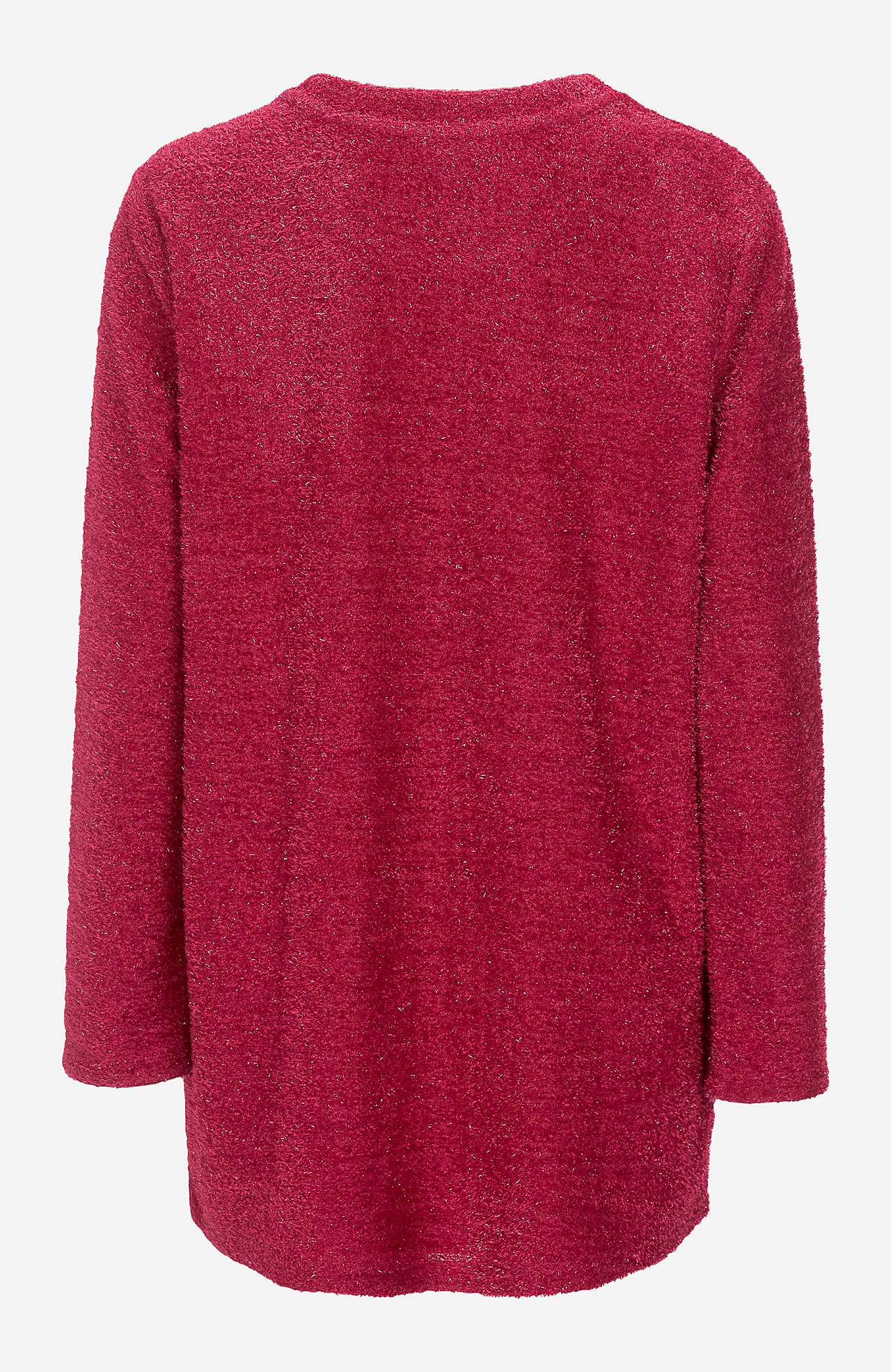 Błyszczący i dzianinowy sweter