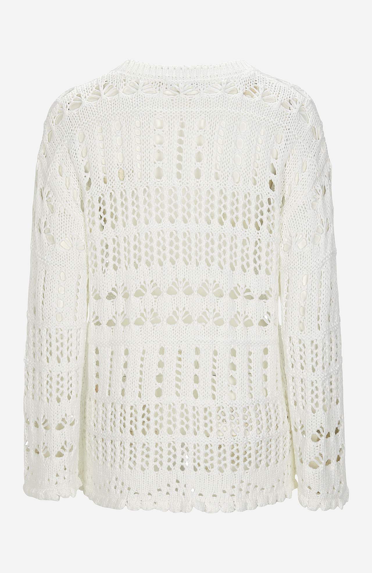 Dzianinowy sweter z ażurowym wzorem