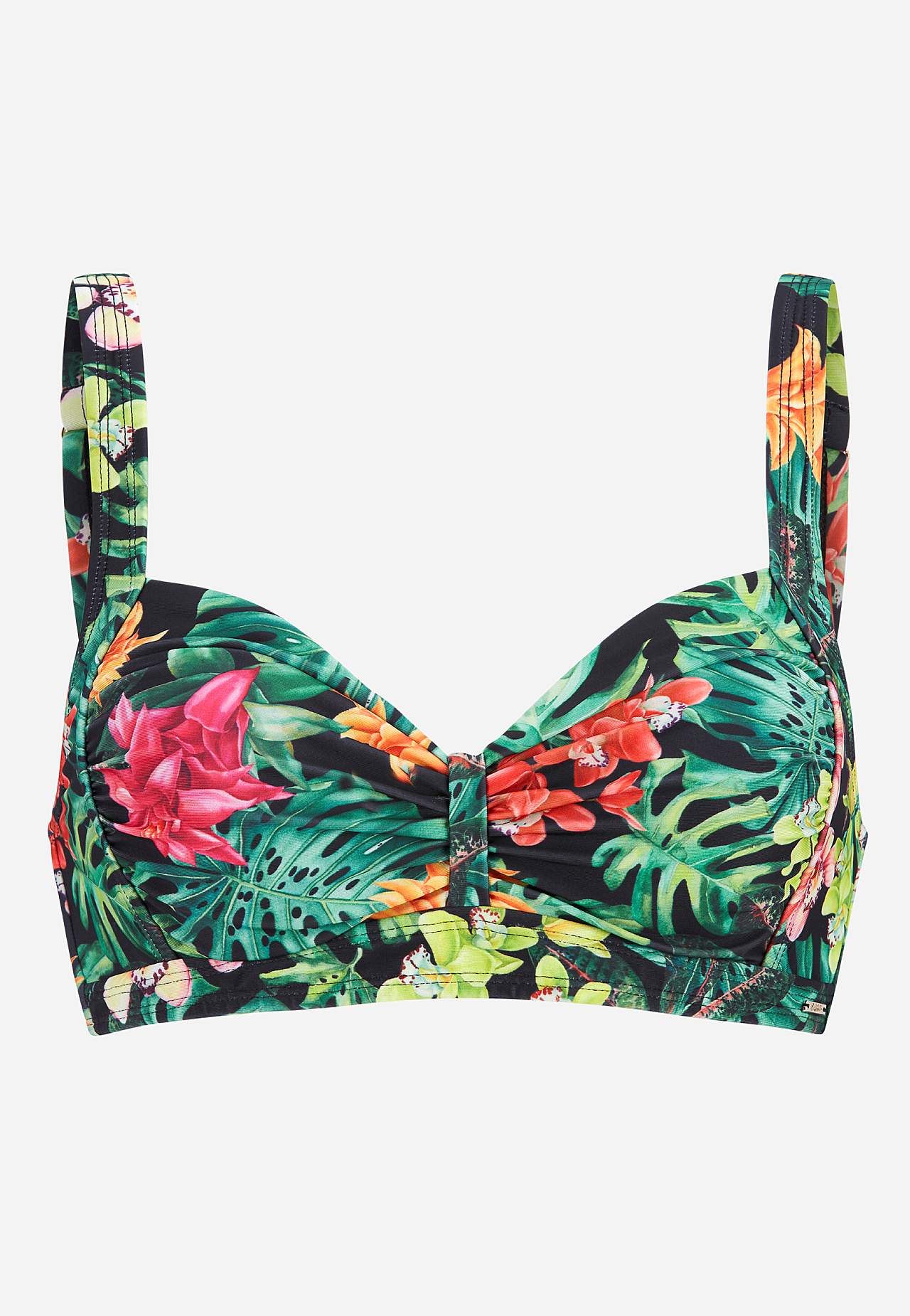 Biustonosz bikini z tropikalnym wzorem