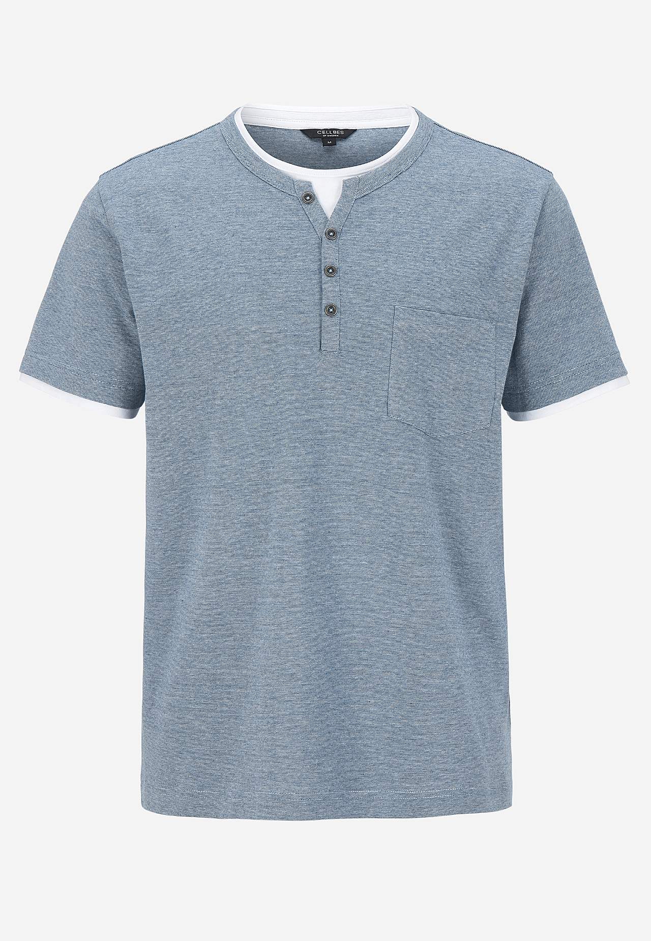T-shirt z rozcięciem zapinanym na guziki
