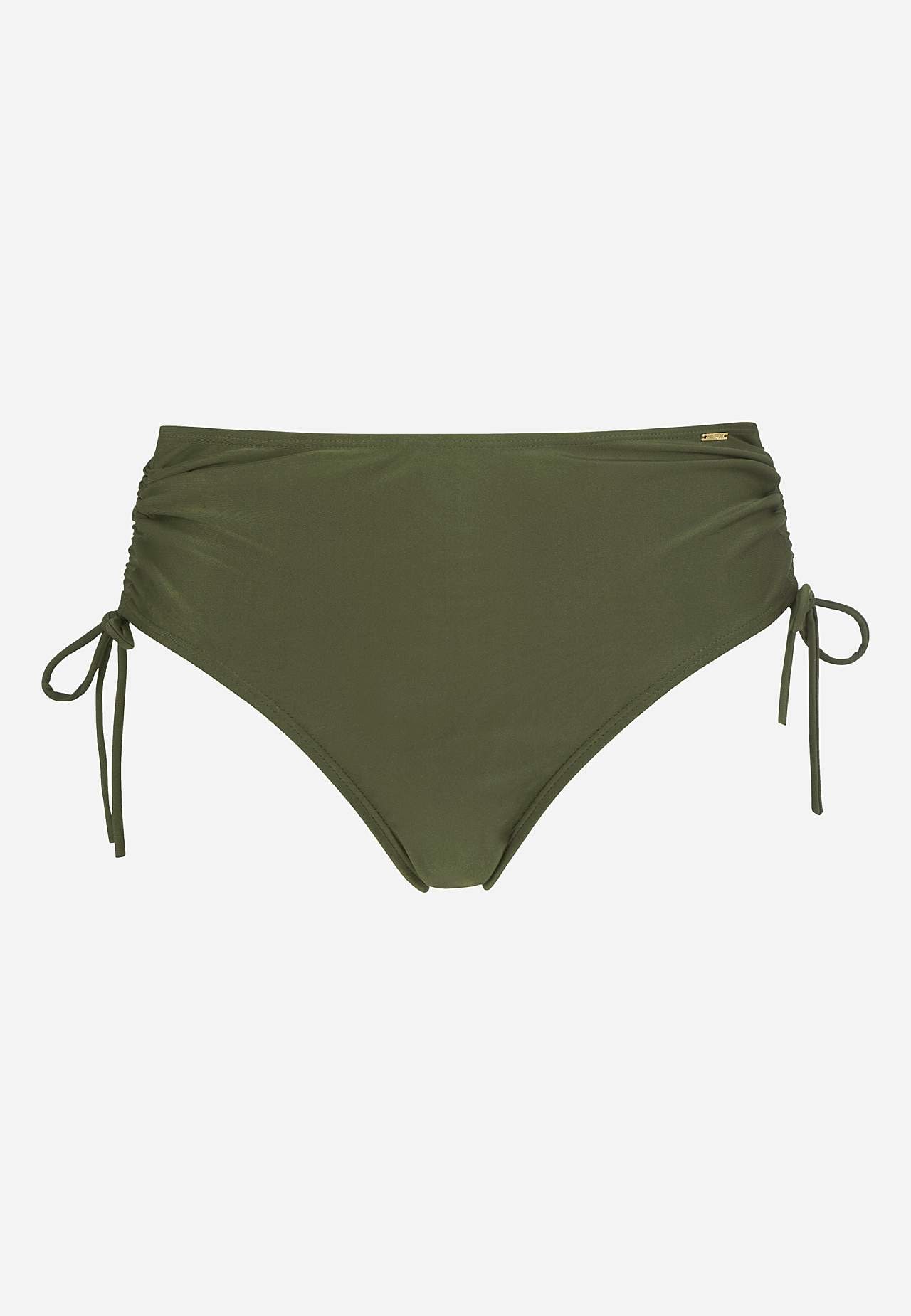 Marszczony dół bikini z wysokim stanem
