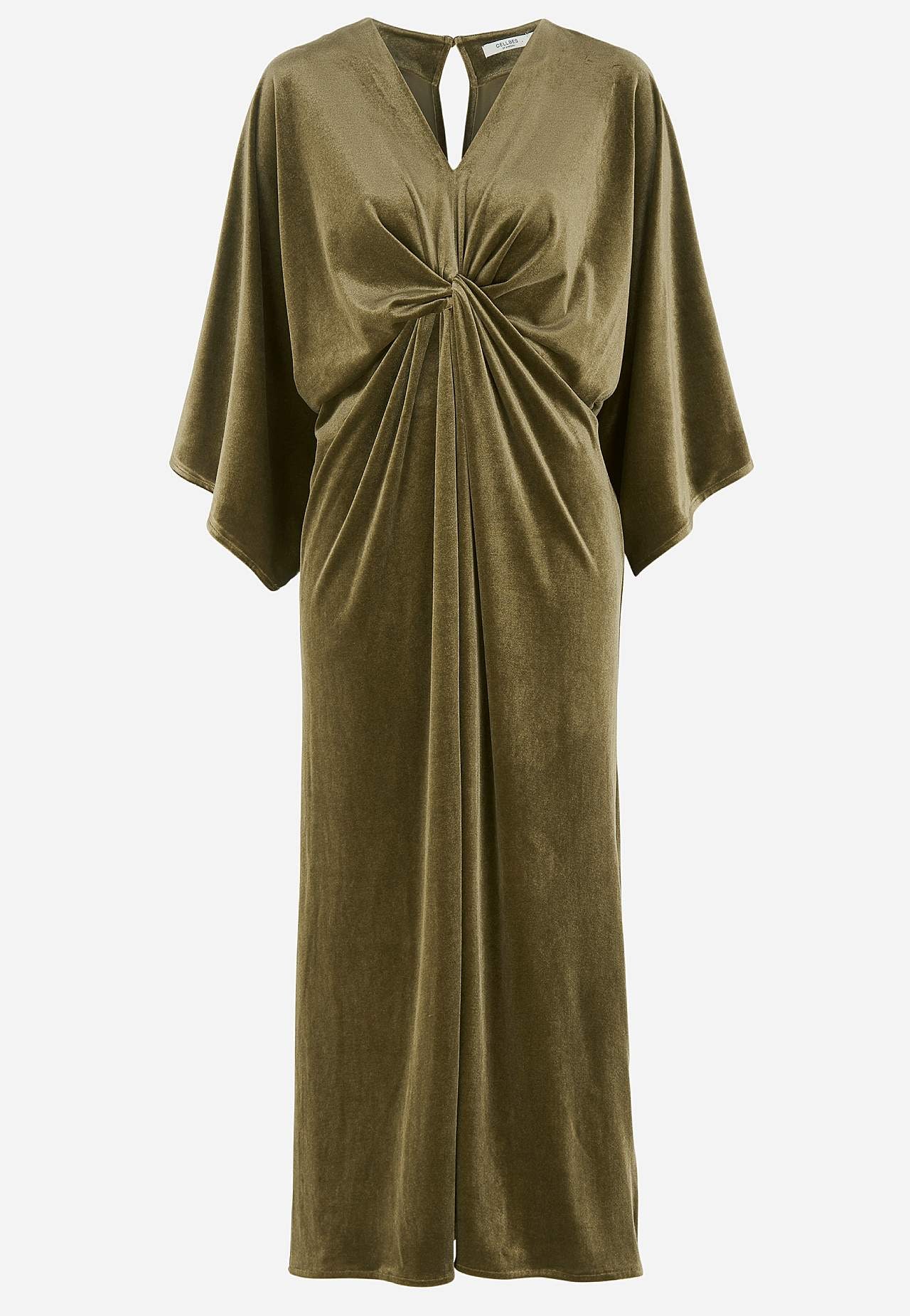 Elegancka sukienka kaftanowa z weluru