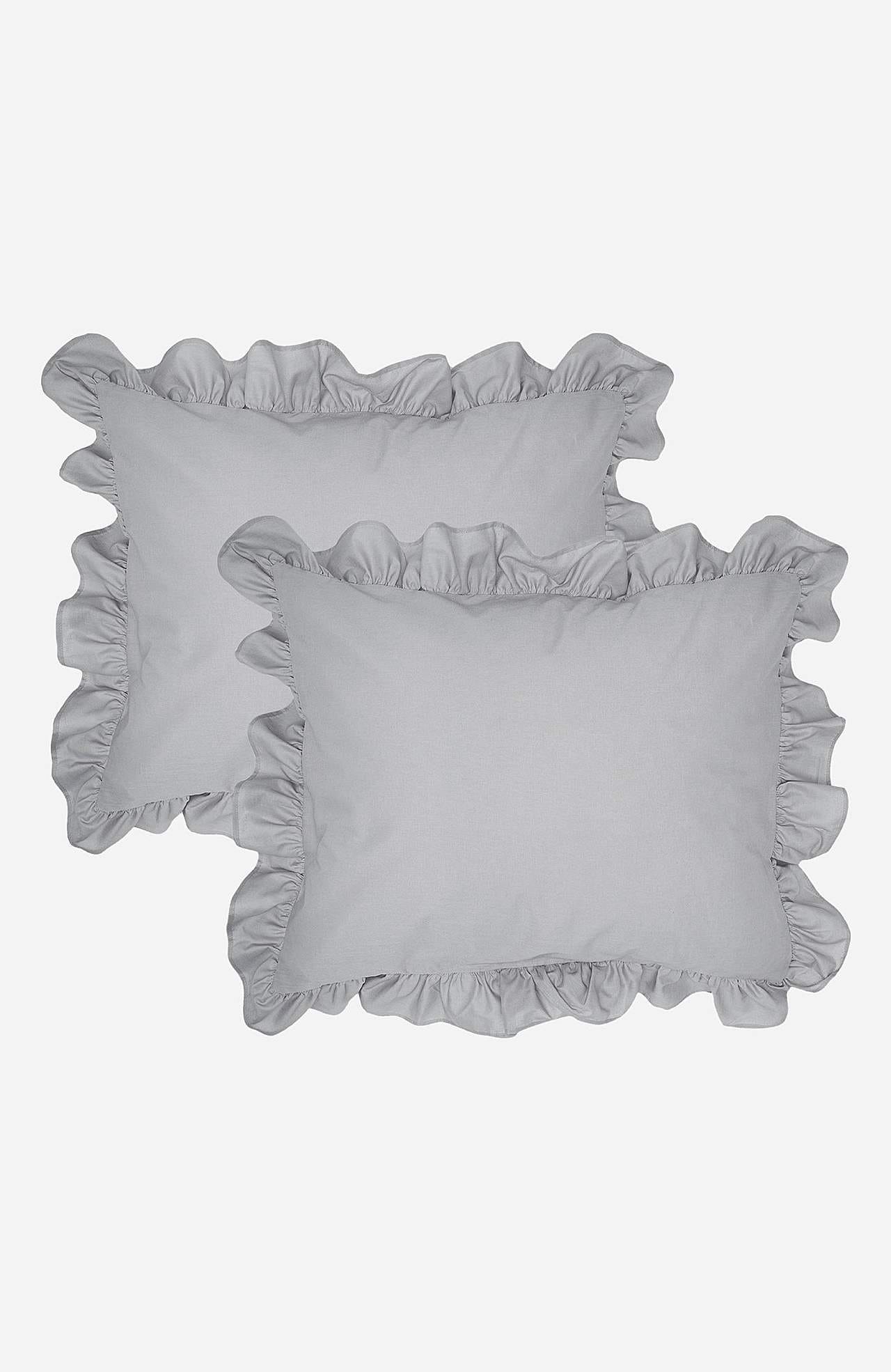 Poszewka na poduszkę z falbaną 50x60 cm Ekologiczna bawełna 2 sztuki