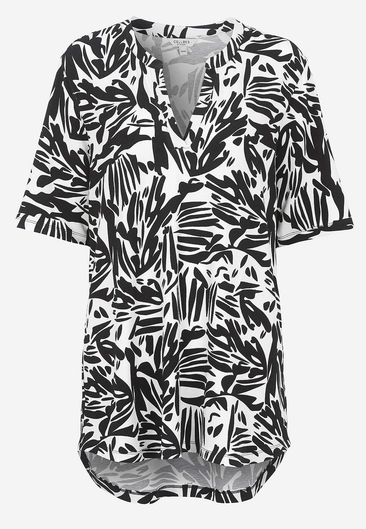 Tunika z dżerseju z dekoltem w serek