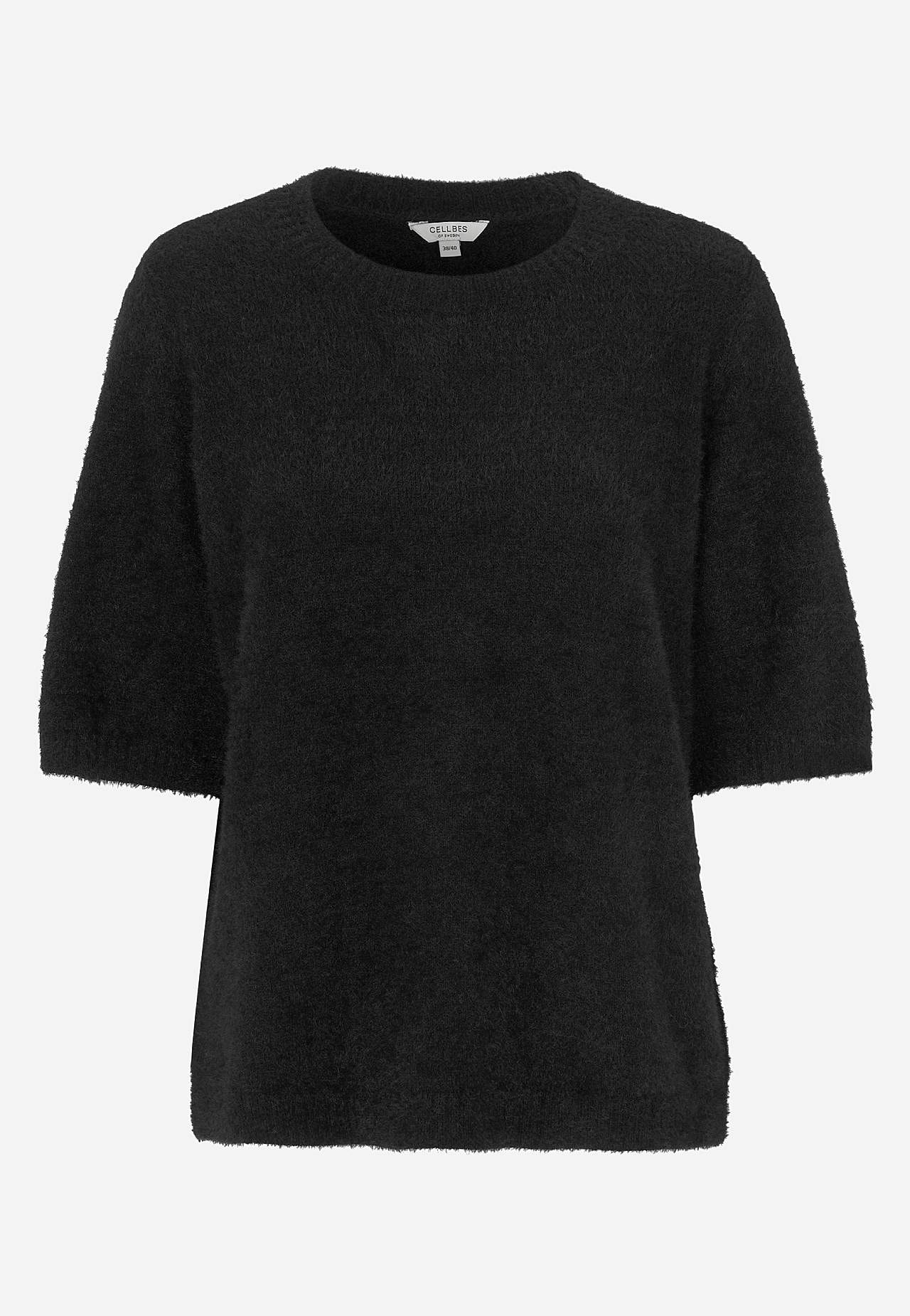 Dzianinowy sweter z krótkim rękawem