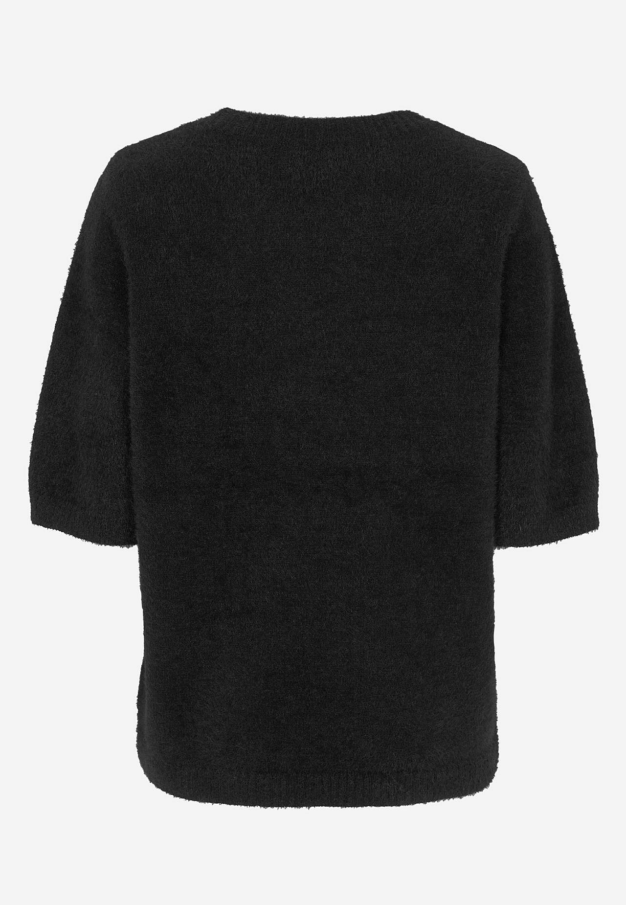 Dzianinowy sweter z krótkim rękawem