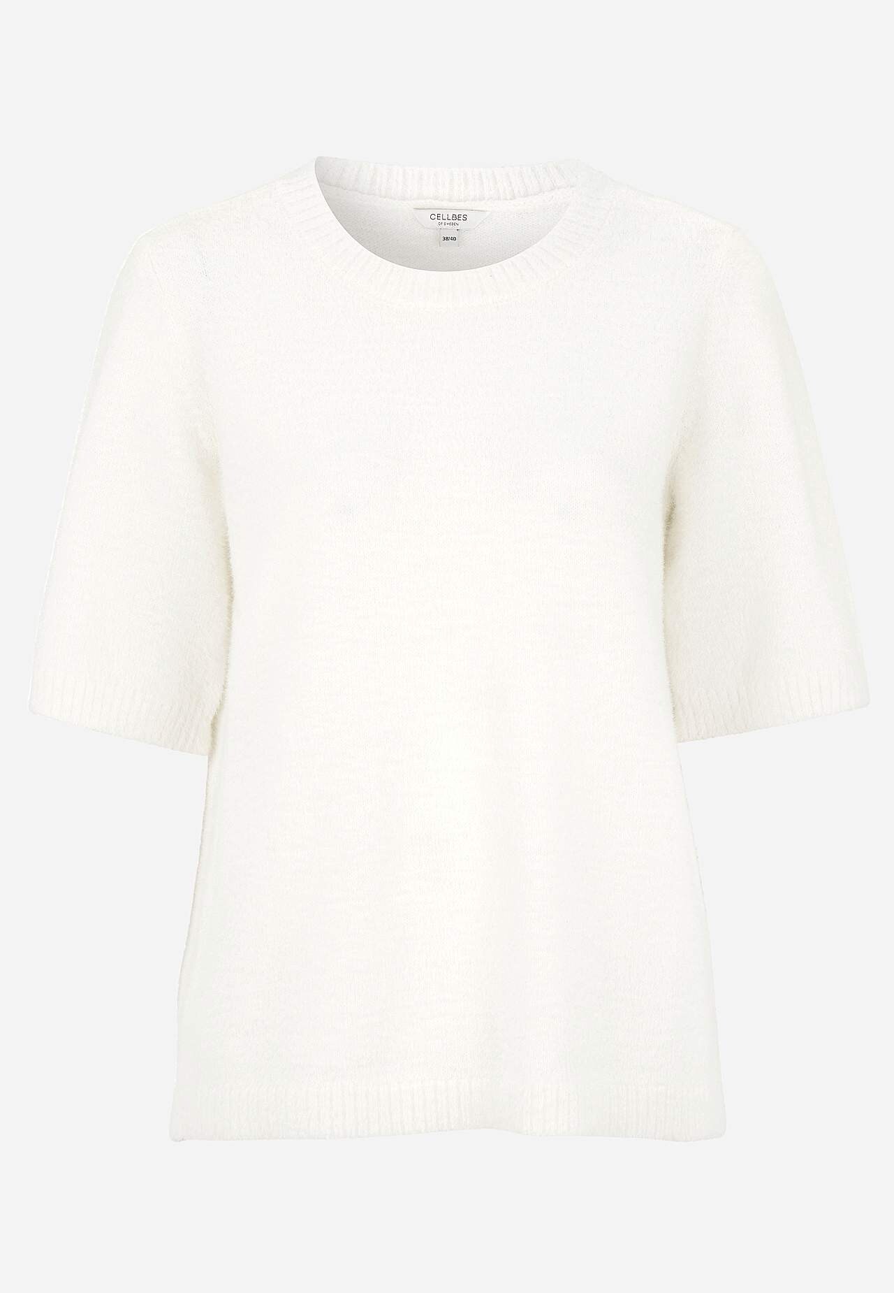 Dzianinowy sweter z krótkim rękawem